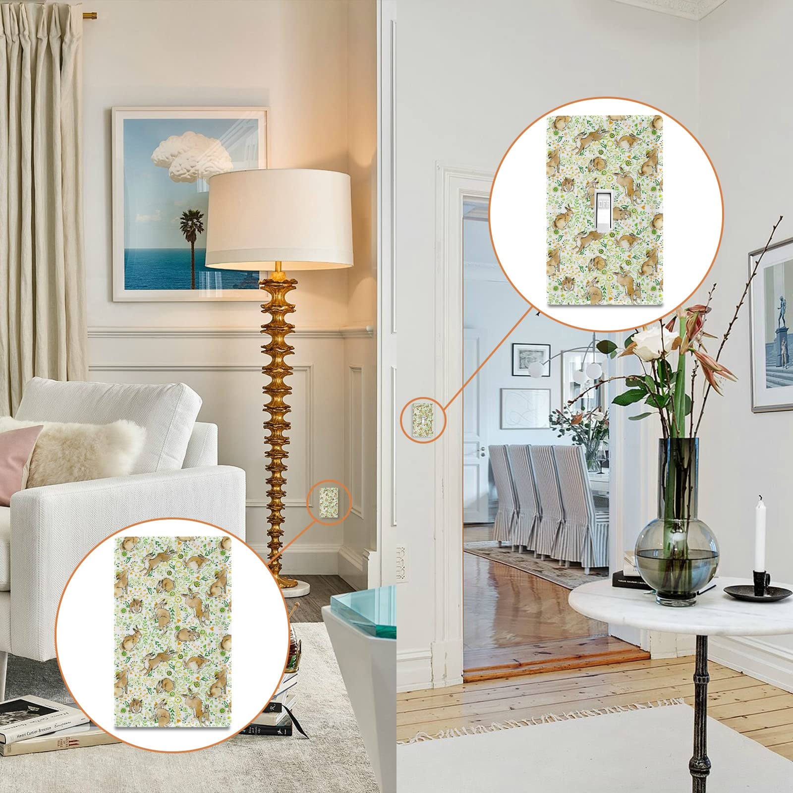 Adorable Bunny Rabbit Light Switch Cover Plate - Decorative Electrical Outlet Cover for Home & Office - Perfect for Nursery, Kids Room, and Playroom Decor