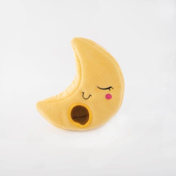 ZippyPaws Zippy Burrow Moon and Stars Plush Dog Toy - Interactive Hide & Seek Squeaky Toy for Small & Medium Dogs - Perfect for Indoor Play, Training & Cuddling