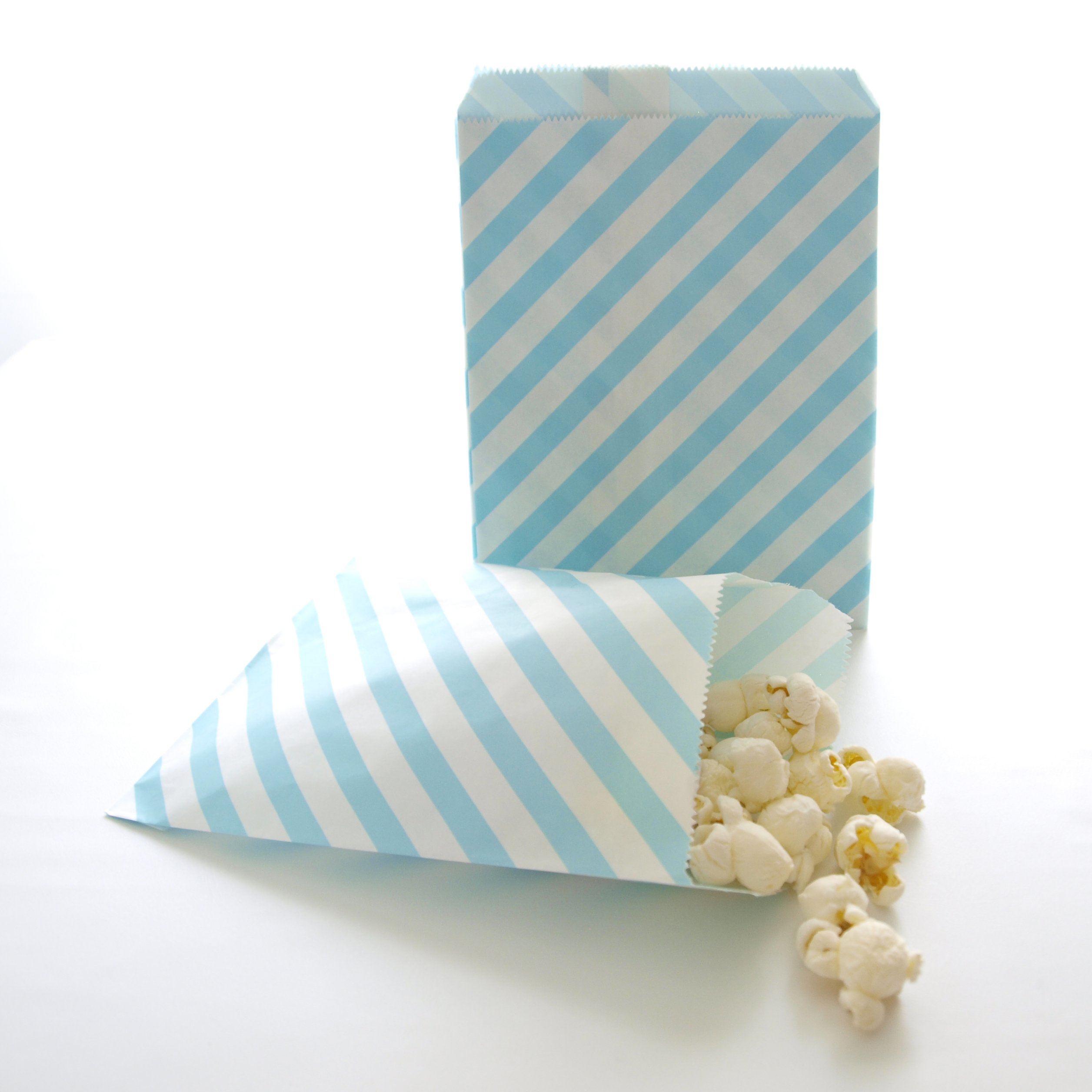 75 Pack Blue Candy Bags - Light Blue Striped, Polka Dot & Chevron Party Favor Bags for Birthday, Winter Frozen Snowflake Themed Events | Perfect for Baby Showers, Christmas Gifts & Goodie Bags