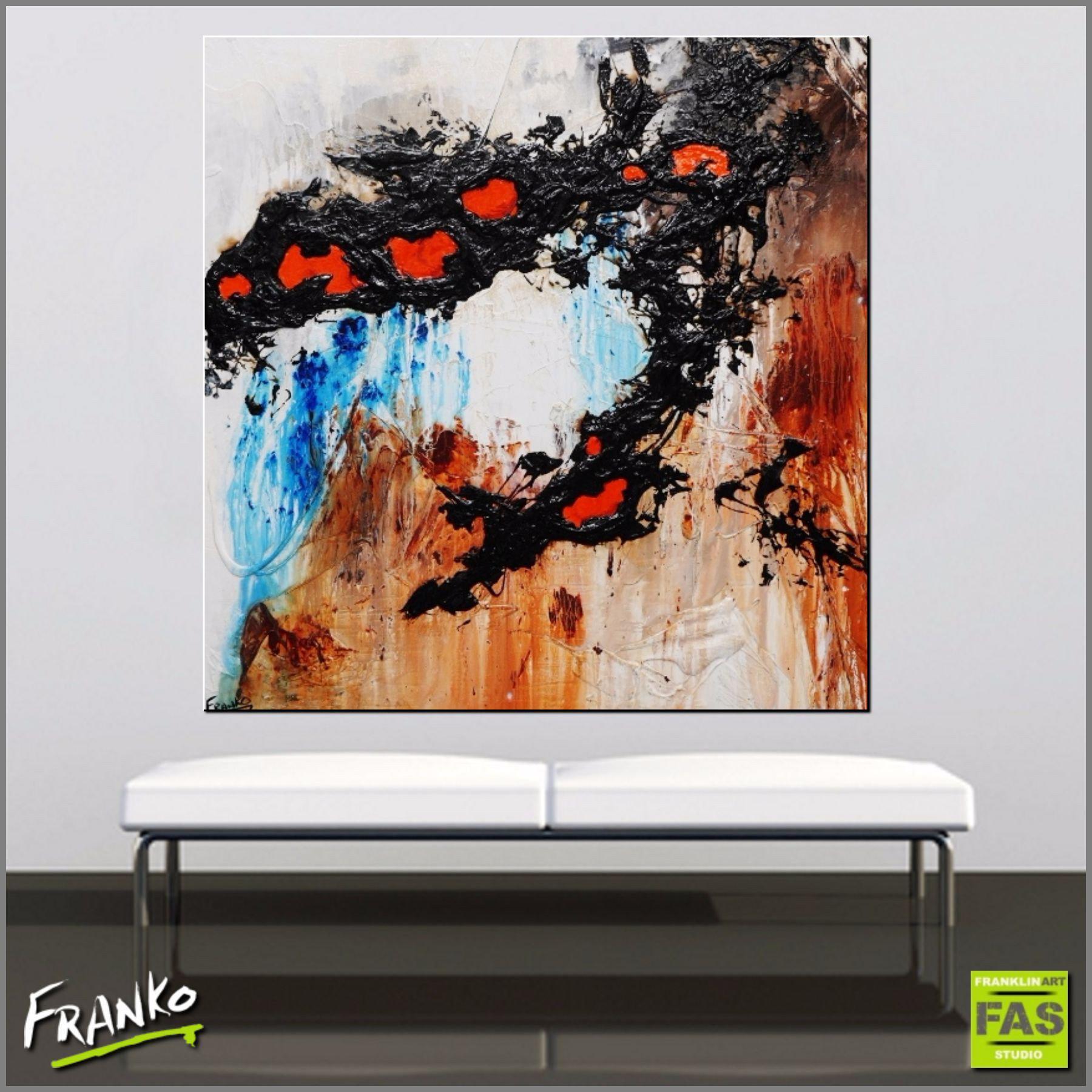 Abstract Burnt Orange Wall Art - Modern Home Decor for Living Room, Bedroom & Office - Inspirational Canvas Painting for Contemporary Interiors