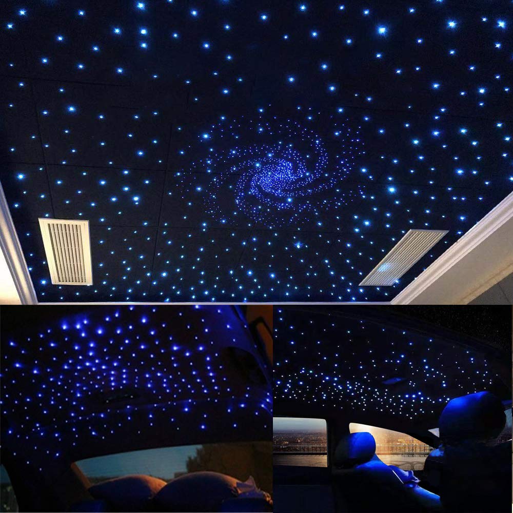 AKEPO 16W RGBW Twinkle Fiber Optic Lights with Music Sync & APP Control - Star Ceiling Light Kit for Car, Home & Bedroom - 550pcs 13.1ft/4m 0.75mm Optical Fiber Cable with LED Driver & Remote - Perfect for DIY Home Decor, Car Interior Lighting & Romantic Ambiance