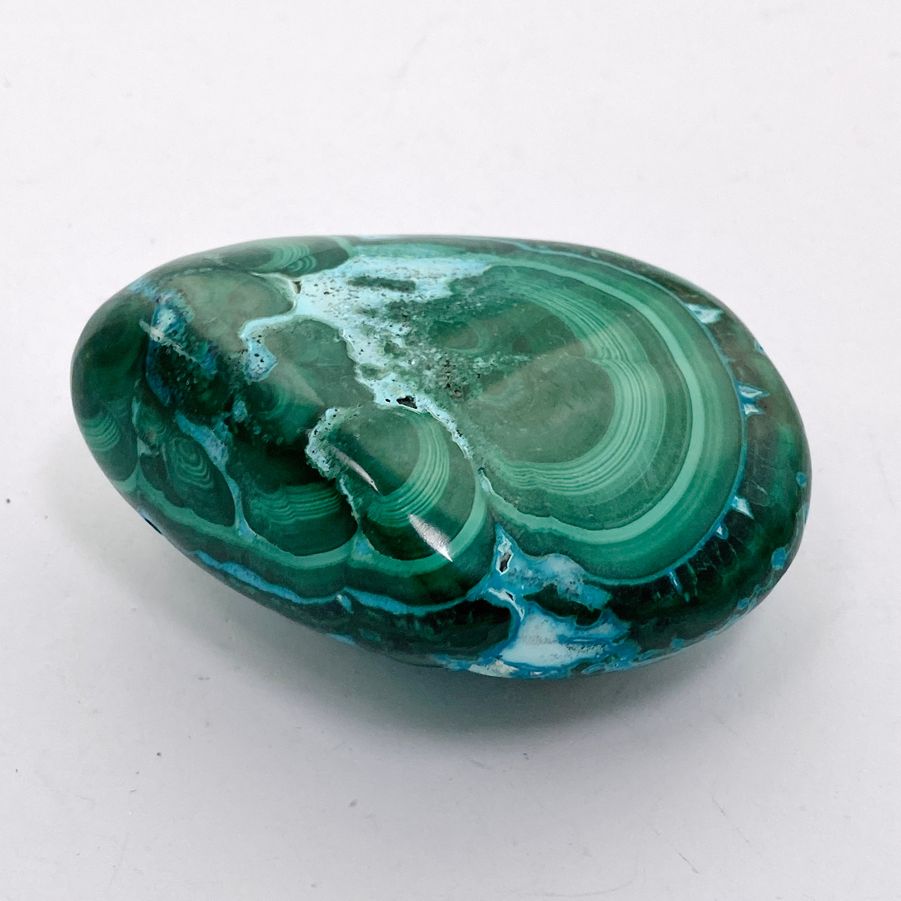 Natural Malachite and Chrysocolla Polished Freeform Stone - Congo CR3750 | Healing Crystal for Meditation, Jewelry Making & Home Decor