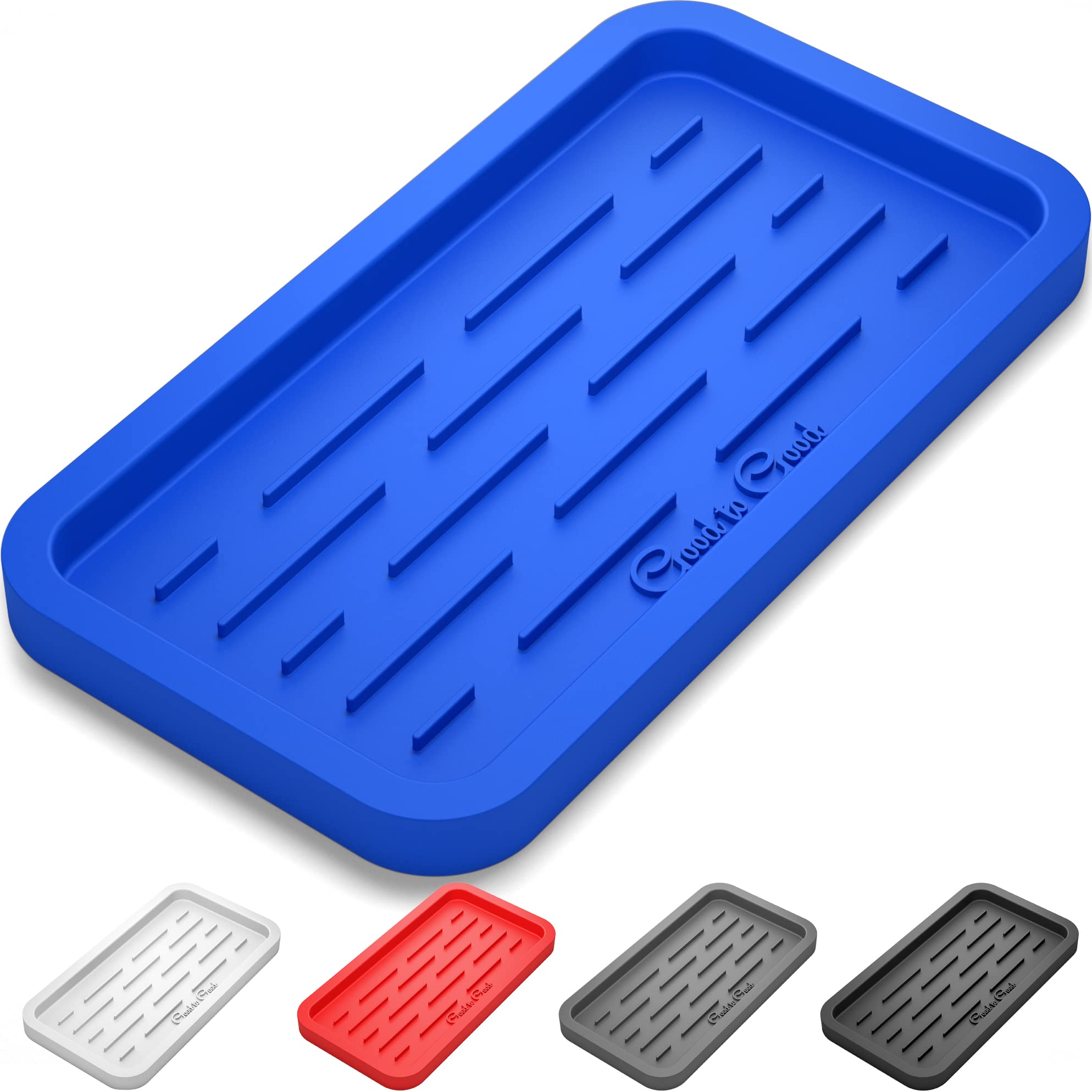 Premium Silicone Kitchen Sink Organizer Tray - Sponge Holder, Soap Dispenser & Scrubber Storage | Dishwashing Accessories Organizer for Sink Counter | Perfect for Home, RV & Office Use