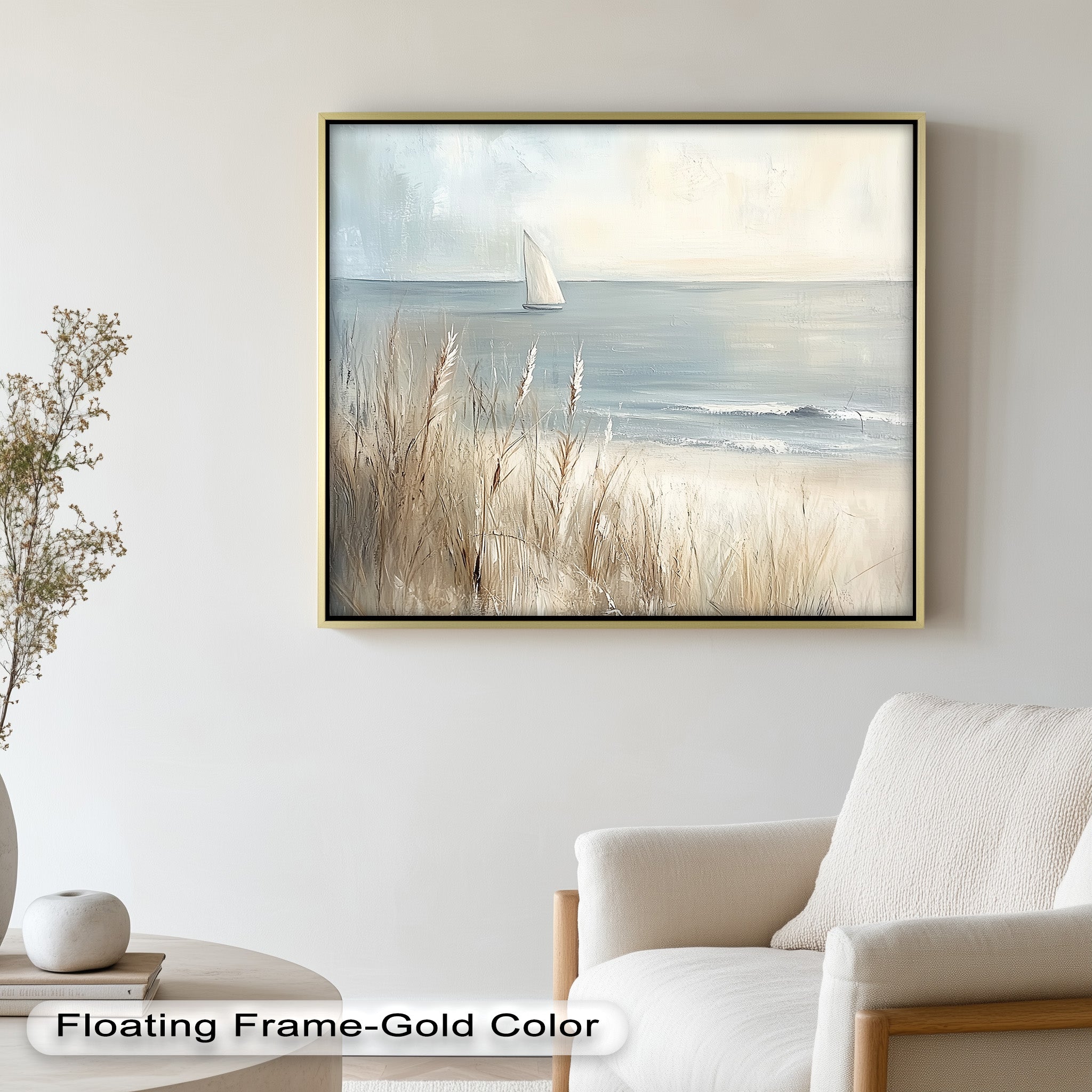 Coastal Calm Sailboat Oil Painting - Handmade Nautical Artwork for Beach House Decor | Perfect for Living Room, Bedroom & Office Wall Art