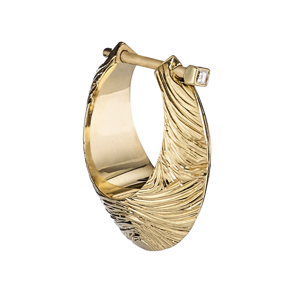 Handmade Solid Gold Bohemian Hoop Earrings - Vintage Carved Design for Women - Perfect for Weddings, Parties & Everyday Wear