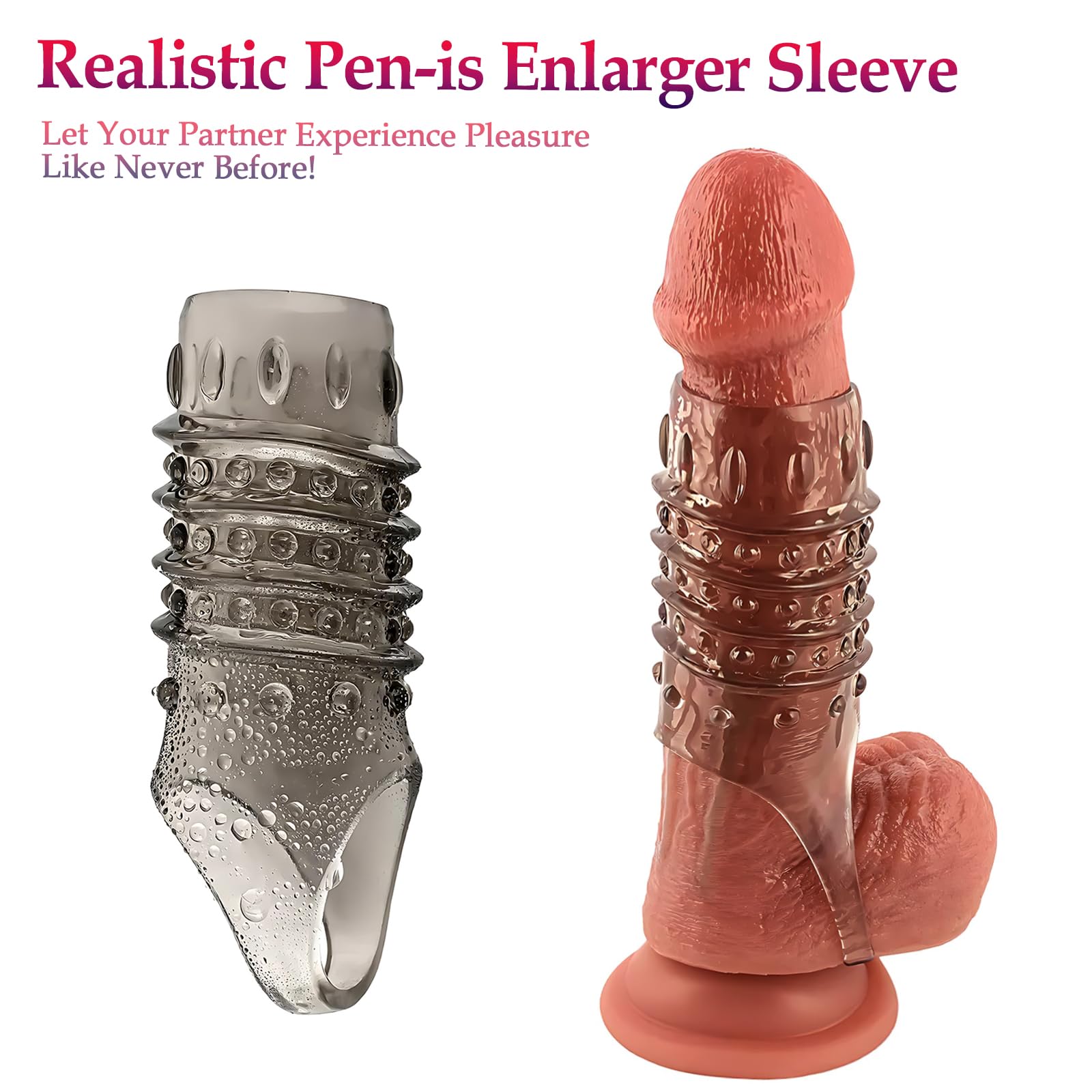 Premium 5-Piece Silicone Penis Sleeve & Cock Ring Set - Penis Extender, Girth Enhancer & Erection Booster for Longer Lasting Pleasure | Adult Sex Toys for Men & Couples | Enhance Intimacy & Spice Up Your Sex Life