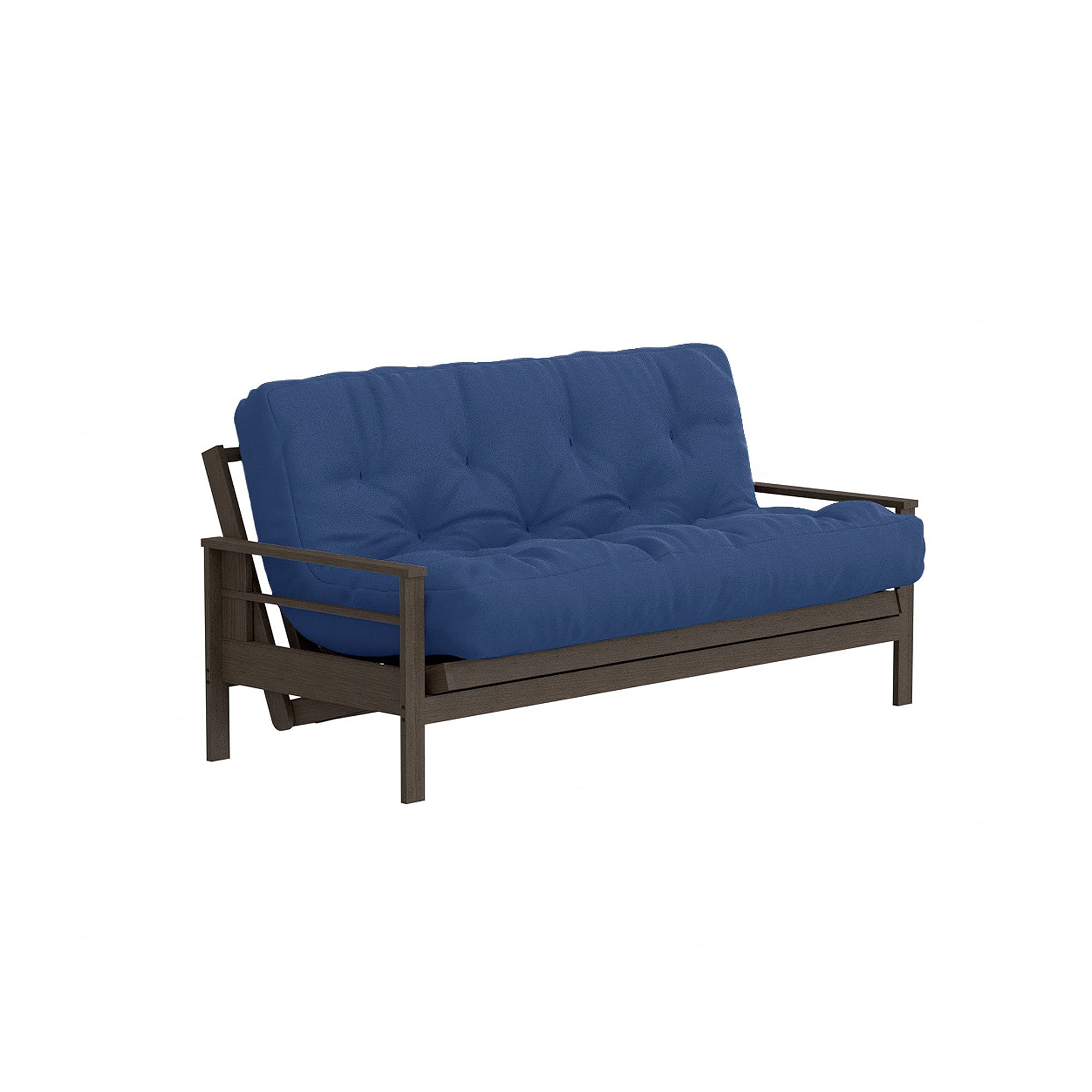 Royal Sleep Products by The Futon Factory 8 Inch Full Size Foam Futon Mattress - CertiPUR-US Certified, Made in USA - Solid Blue Cover (Frame Not Included) - Perfect for Guest Rooms, Dorms, and Small Spaces