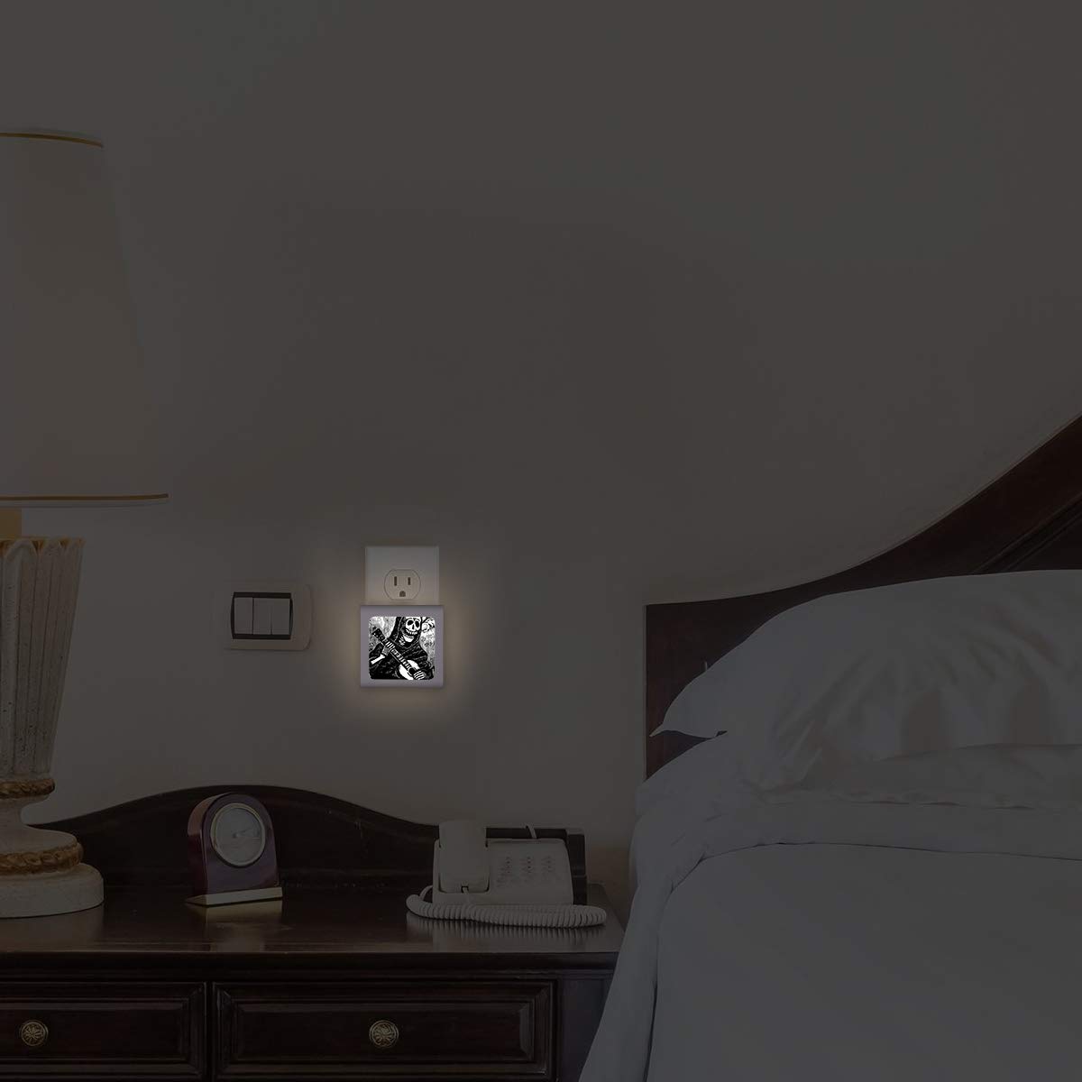 Dimmable LED Night Light with Auto On/Off Sensor - Adjustable Brightness, Warm White Light for Bathroom, Hallway, Nursery & Bedroom - Perfect for Dia de Los Muertos Decor & Nighttime Safety