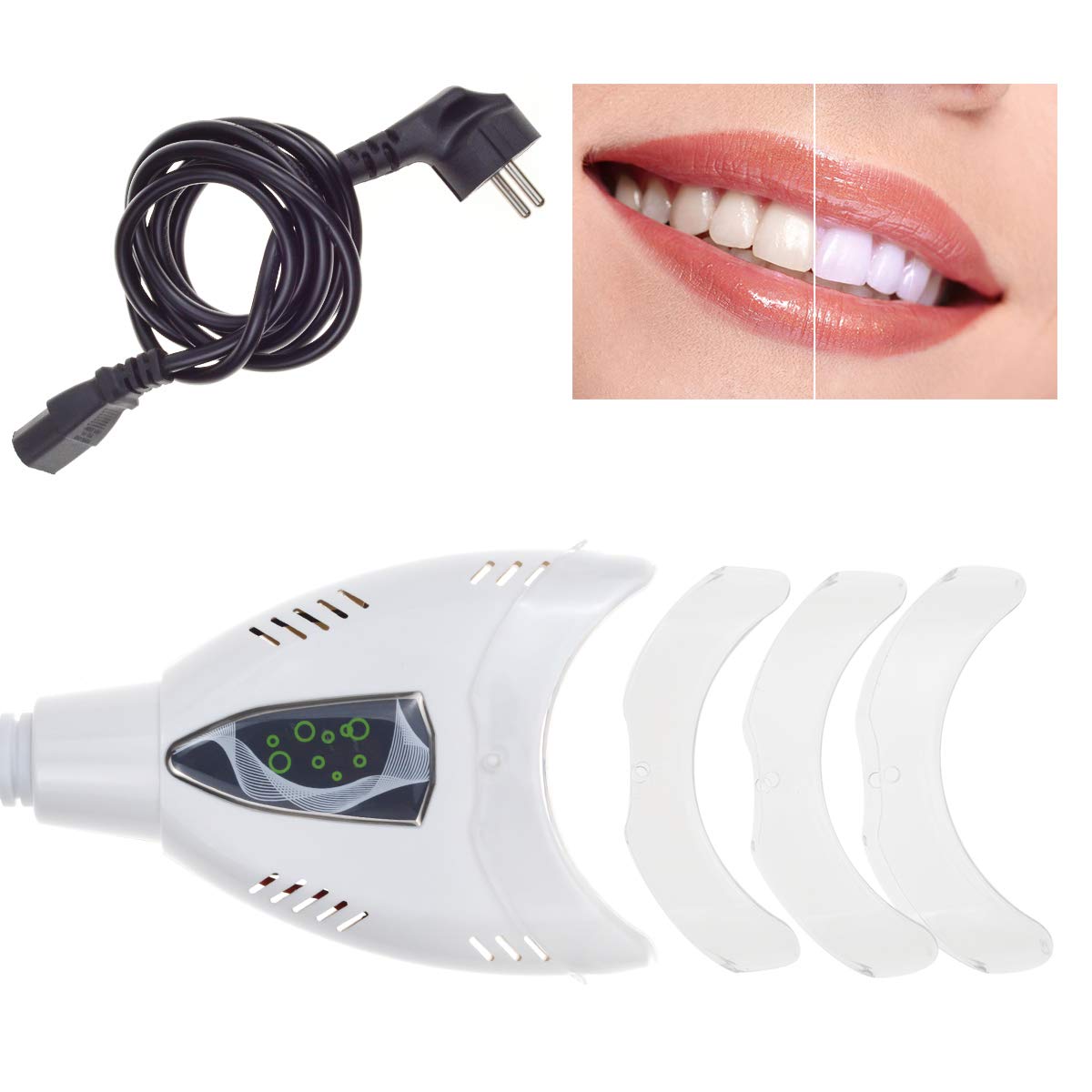 YF-666 LED Teeth Whitening Kit with Adjustable Stand & Remote - 6 Cold Light LED Accelerator, 4 Color Modes for Professional At-Home Teeth Whitening | Perfect for Smile Makeovers & Special Occasions