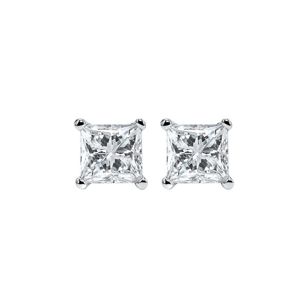14K White Gold Diamond Earrings (1 3/8 CTW) - Elegant Stud Earrings for Women, Perfect for Weddings, Parties & Special Occasions