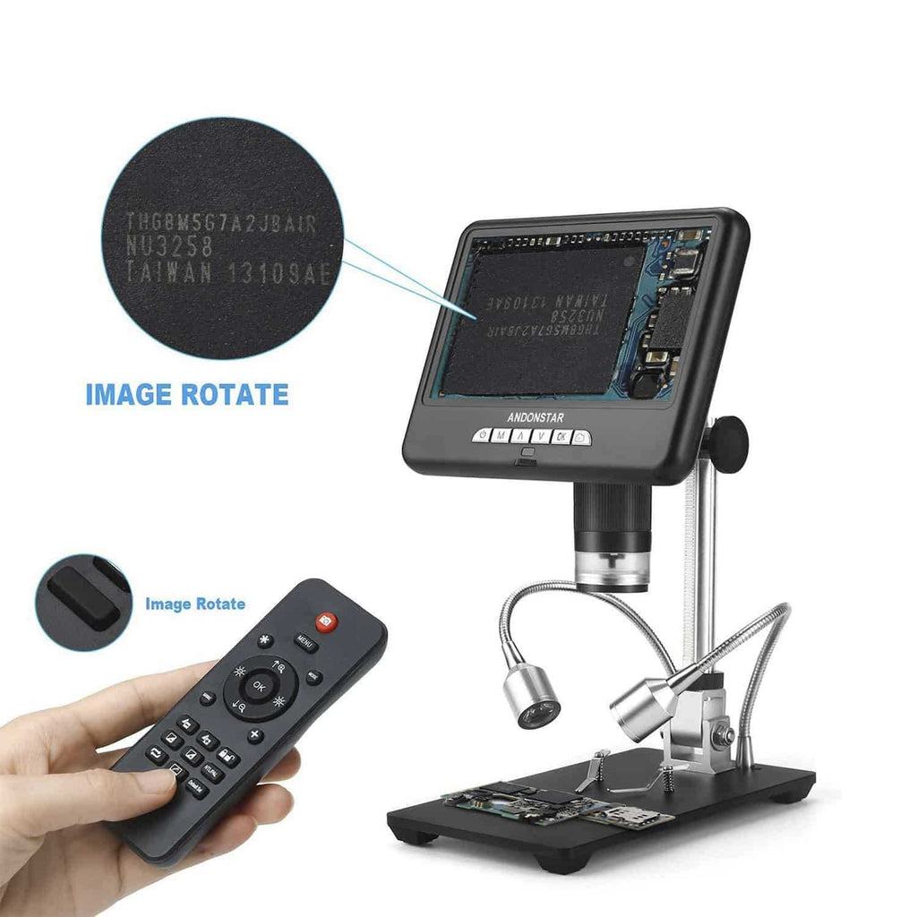 Andonstar AD207 7 Inch LCD Digital Microscope with 2MP HD Camera - Ideal for Electronics Repair, Coin Collecting & Science Education