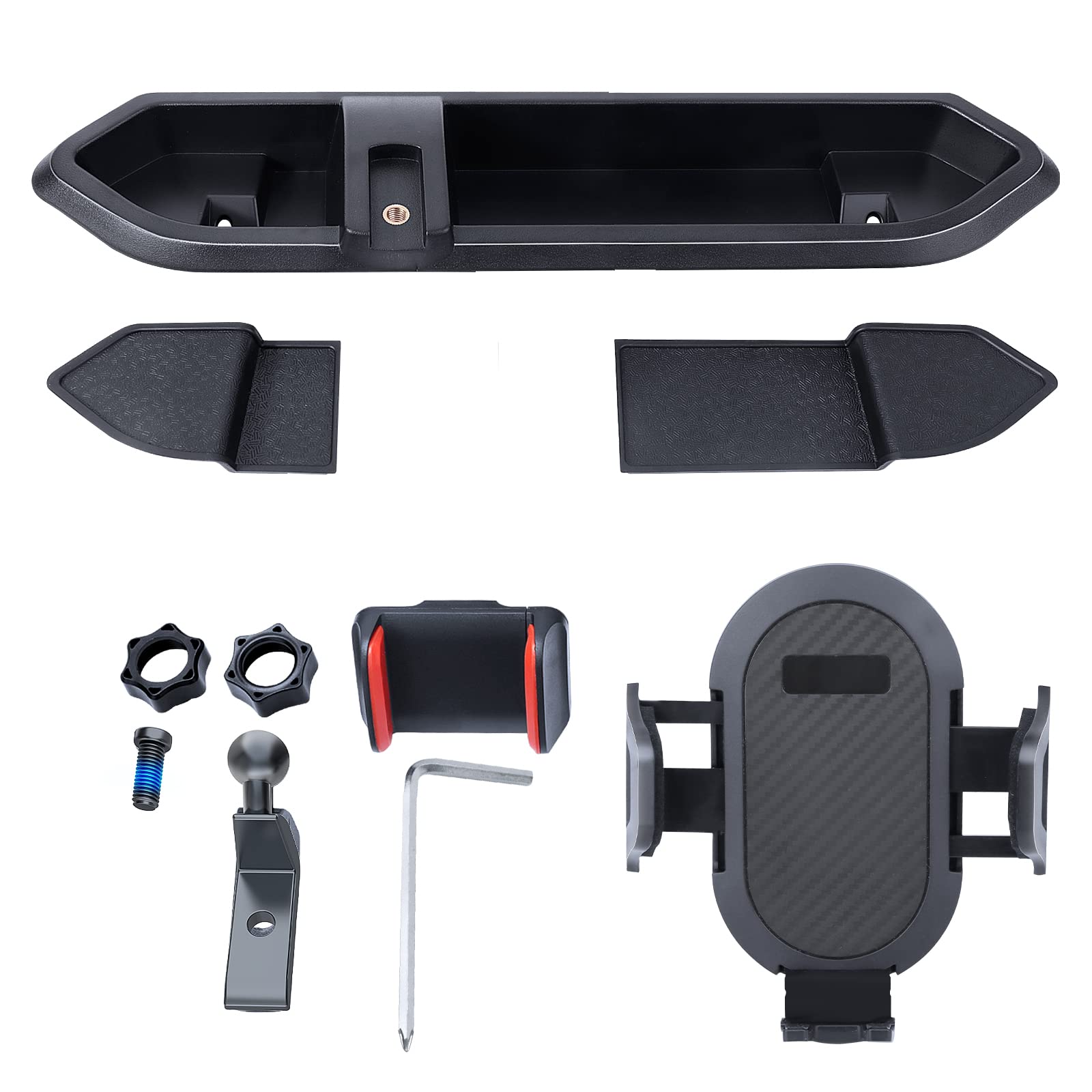 Universal Phone Mount Holder for 2018-2023 Jeep Wrangler JL/JLU & 2020-2023 Gladiator JT - Dashboard Multi-Angle Adjustable Car Phone Stand with Storage Tray Accessories (Not for Wrangler 4xe) - Perfect for Off-Roading, GPS Navigation & Hands-Free Calling