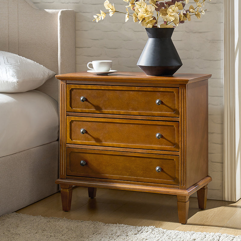 Modern Wood Nightstand with Drawers & USB Charging Station - Bedside Table for Bedroom, Living Room & Office - Optional Power Outlet & Storage