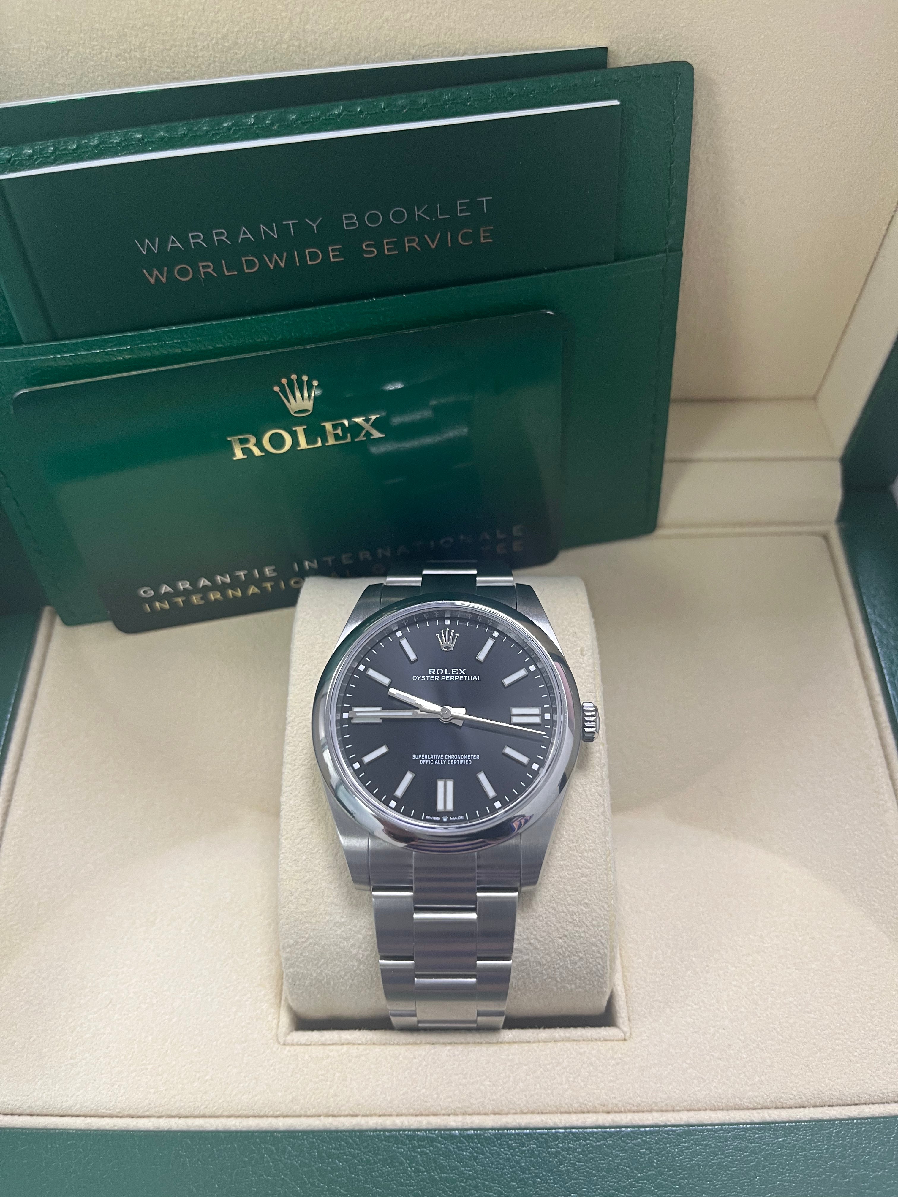 Rolex Oyster Perpetual 41mm Men's Watch - Black Dial Stainless Steel Automatic 124300 | Luxury Dress Watch for Business, Formal Events & Everyday Wear