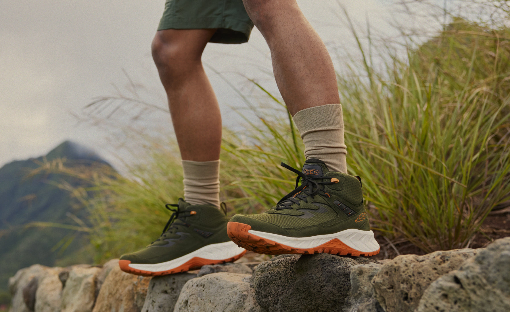 Men's High-Trail Waterproof Hiking Boots - Lightweight & Durable for Outdoor Adventures | Forest Night/Gold Flame | Perfect for Trail Hiking, Camping & Mountain Climbing