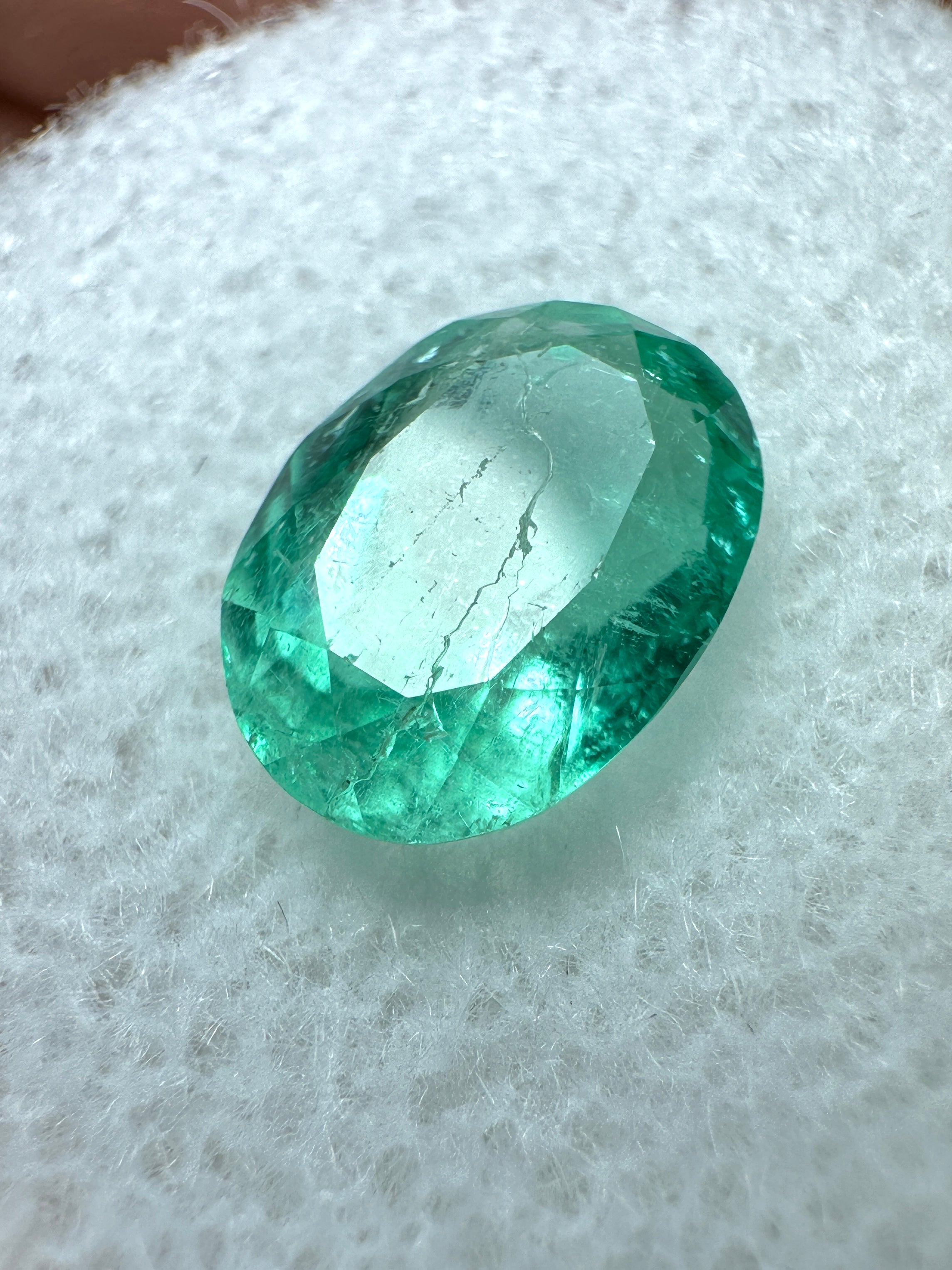 1.86 Carat Medium Light Green Natural Loose Colombian Emerald Oval Cut Gemstone for Jewelry Making, Engagement Rings & Fine Collections