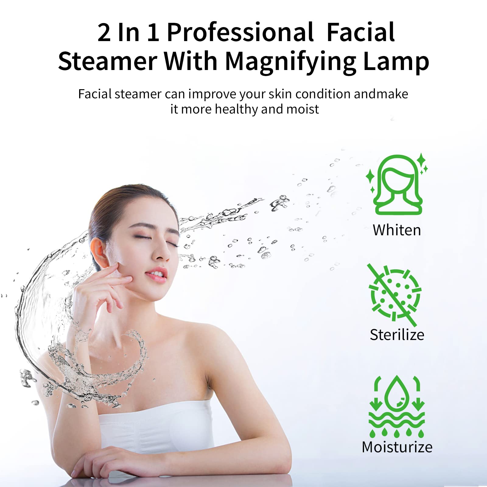 BELANITAS Professional 2-in-1 Facial Steamer with Magnifying Lamp | Home Spa & Esthetician Quality Facial Steamer for Deep Cleansing & Skin Care | Perfect for At-Home Beauty Treatments & Salon Professionals