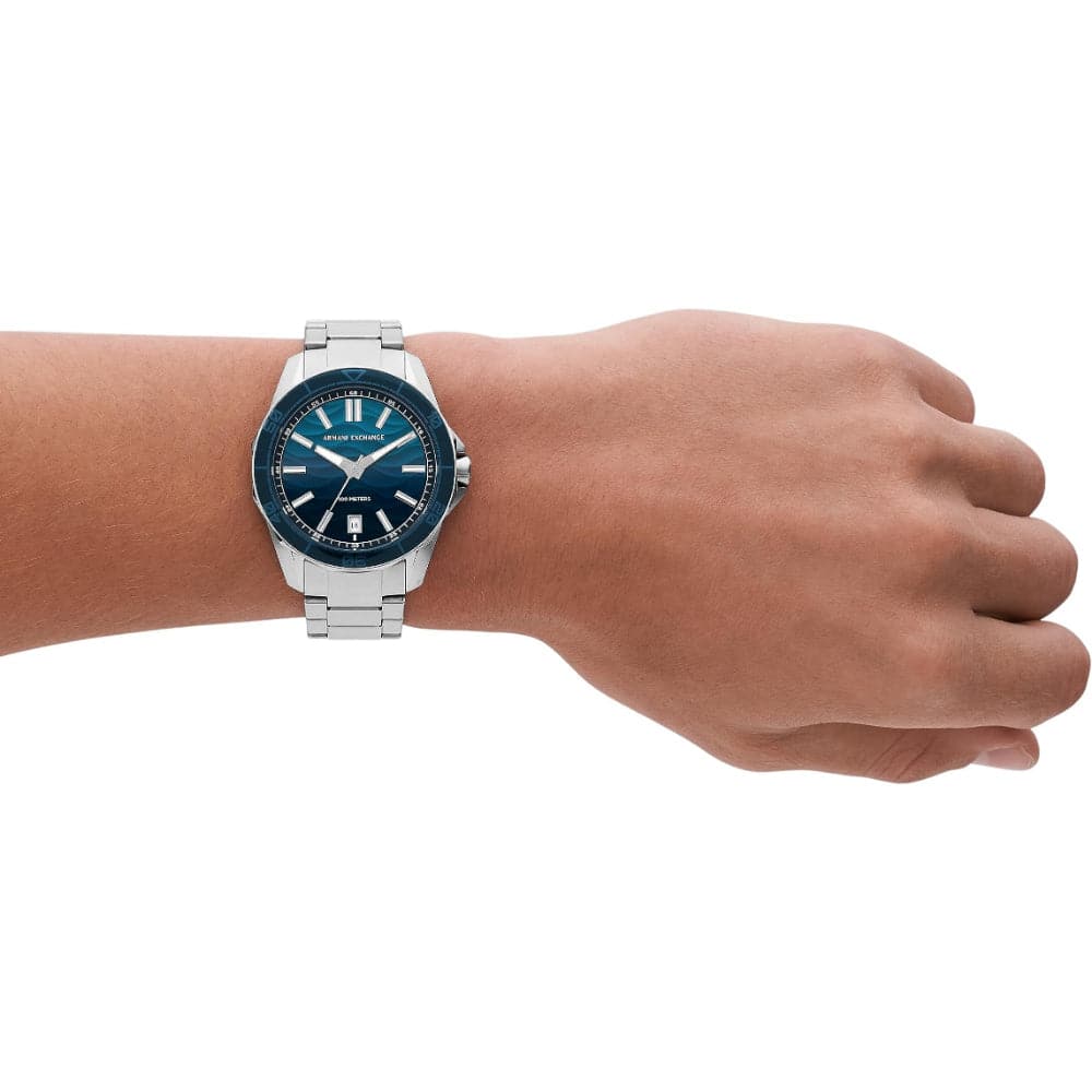 Armani Exchange AX1950 Men's Watch - Blue Dial, Silver Stainless Steel Strap | Stylish Casual & Business Wear for Men
