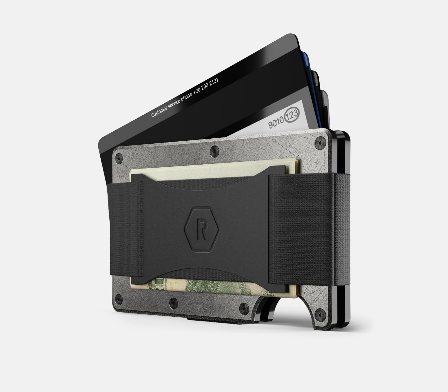 Ridge Wallet - Stonewashed Titanium Slim Minimalist RFID Blocking Front Pocket Wallet for Men | Perfect for Everyday Carry, Travel & Gifts