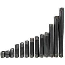1/2 Inch Black Steel Nipple Assortment - 1 1/2 to 6 Inch, 66 PCS Plumbing Pipe Fittings for Water Gas Lines - Perfect for DIY Plumbing Repairs and Industrial Pipe Installations