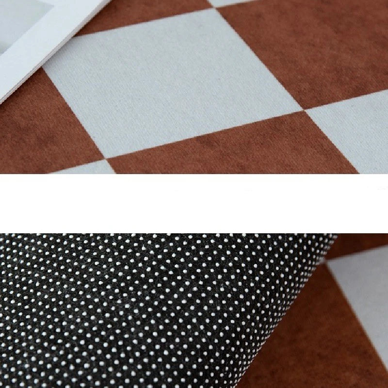 Jazlyn Modern Checked Plush Velvet Area Rug for Living Room - Soft & Stylish Home Decor for Cozy Spaces