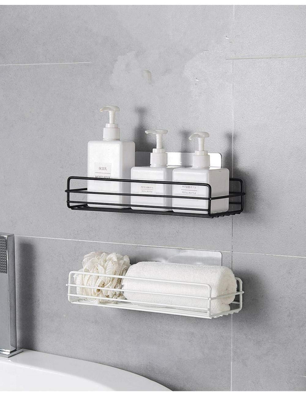 Multifunctional Shower Corner Shelf - Perforated Wall Iron Bathroom Organizer for Storage - White/Black - Perfect for Bathroom, Kitchen & Laundry Room Organization