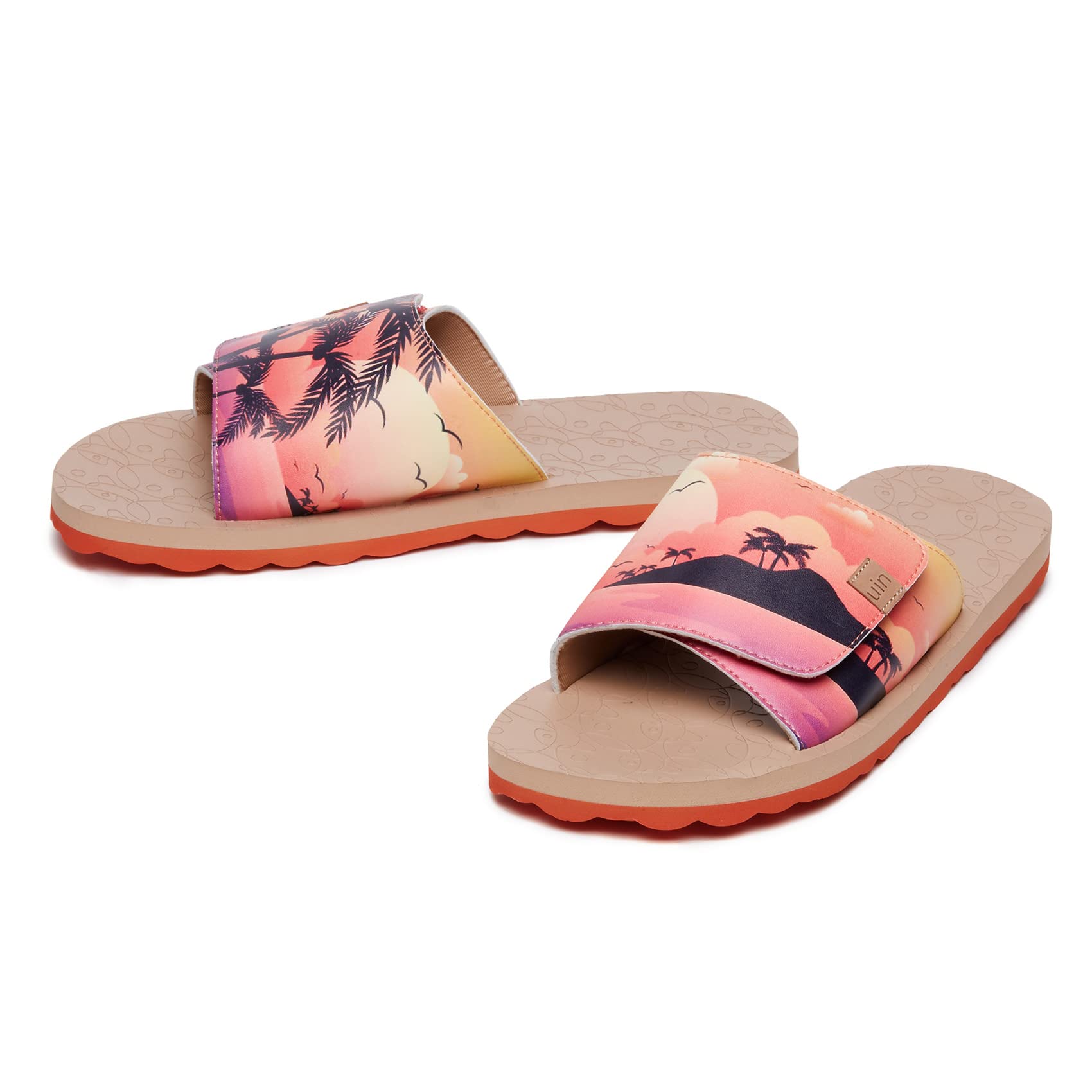 UIN Men's Flip Flops - Comfortable Beach Sandals with Artistic Painting Design for Summer Travel & Casual Wear - Perfect for Poolside, Vacation and Outdoor Activities