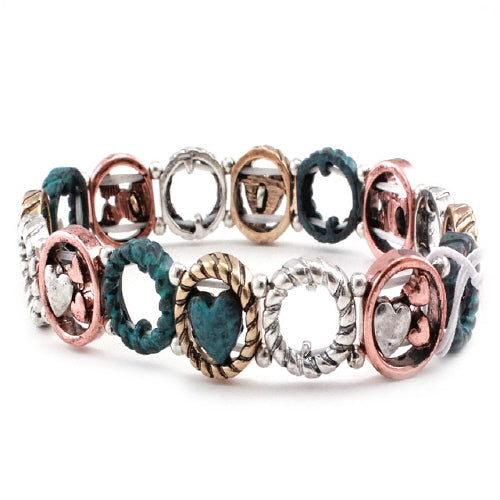 Heart Love Bracelet for Women - Romantic Couple Gift for Anniversary, Valentine's Day - Stainless Steel Adjustable Bracelet for Her | Perfect for Date Night, Wedding, Proposal & Special Occasions