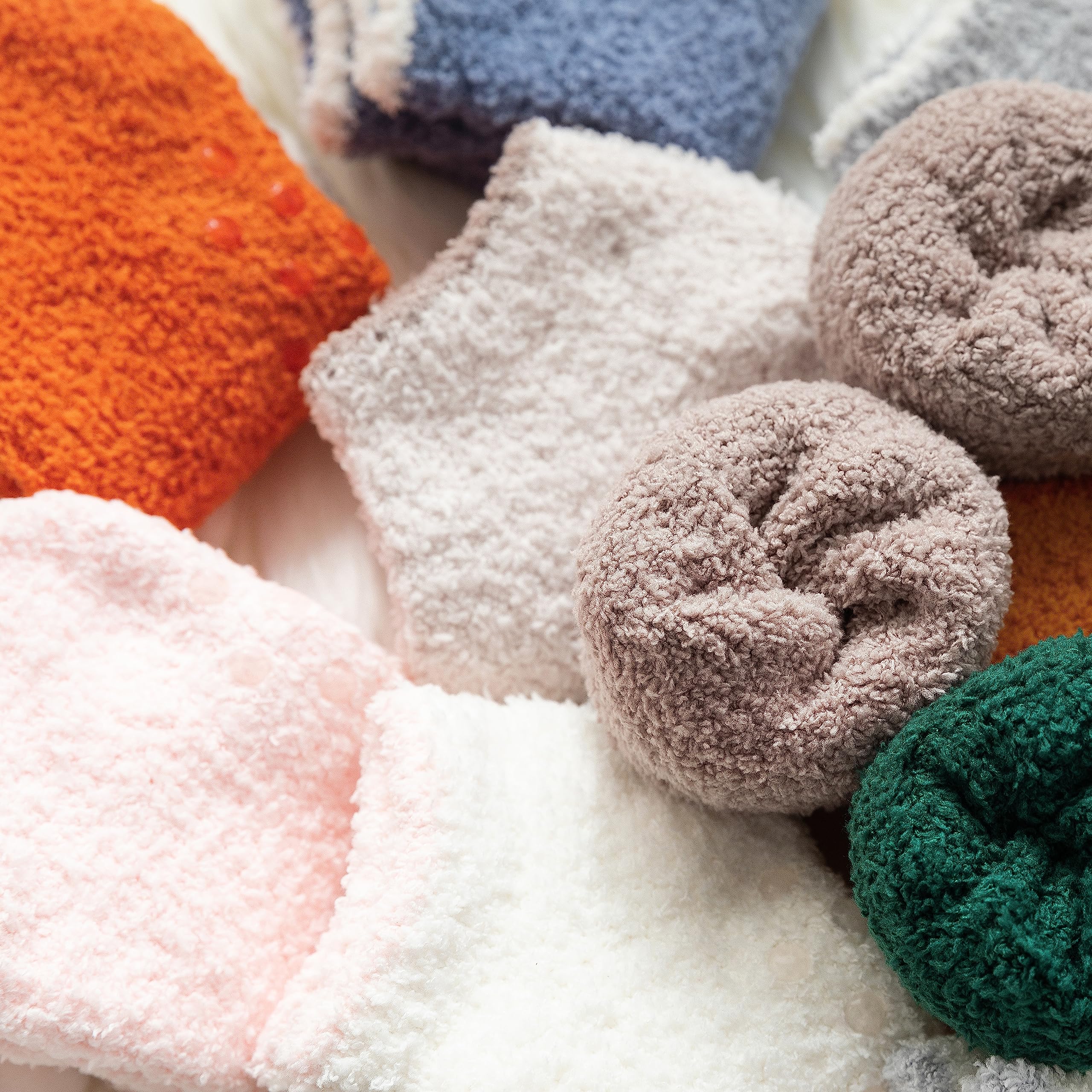 Non-Slip Hospital Socks for Women - 3/6 Pairs Cozy Fuzzy Slipper Socks with Grips - Perfect for Nursing, Elderly Care & Home Comfort