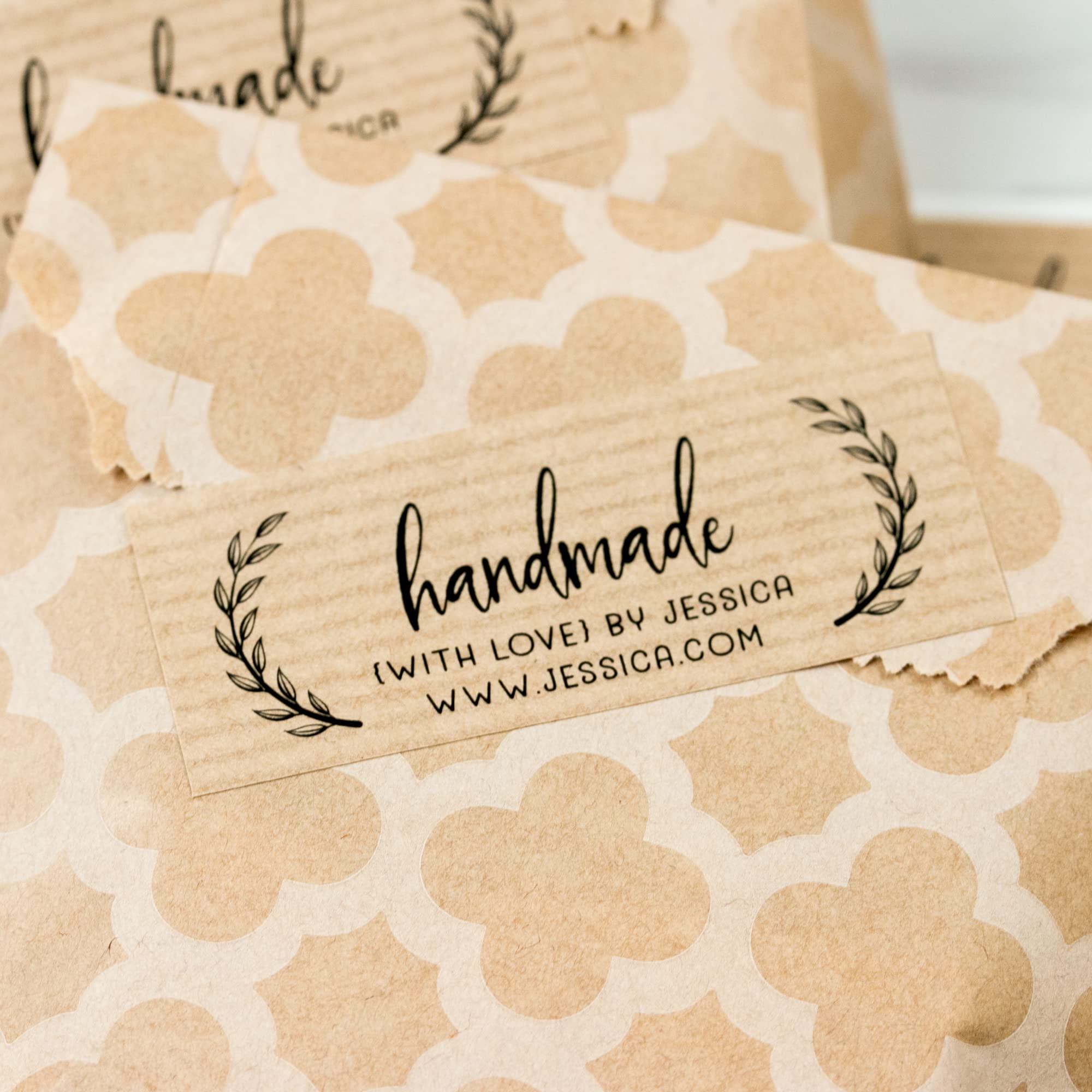 Handmade Kraft Stickers for Small Business Packaging & Labeling