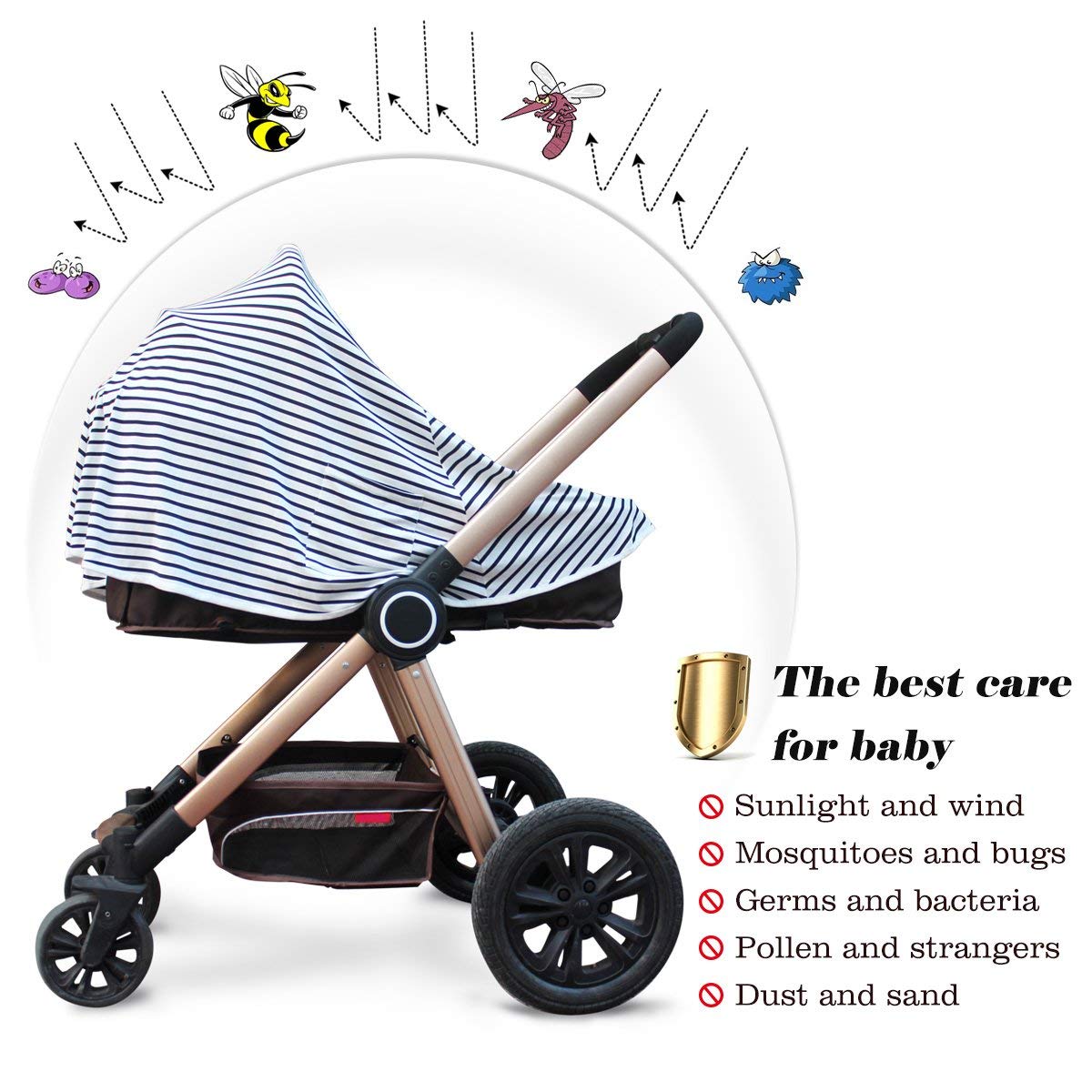 Nursing Cover & Poncho - 360° Privacy Breastfeeding & Stroller Cover for Baby Shower Gifts