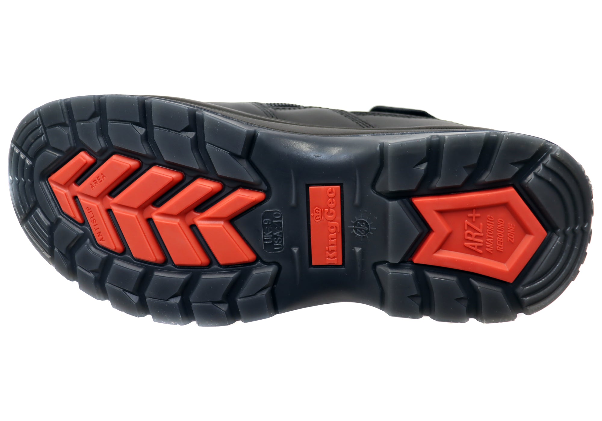 KingGee Men's Steel Toe Work Boots - Black Safety Boots for Construction, Warehouse & Outdoor Work | Durable Tradie Footwear