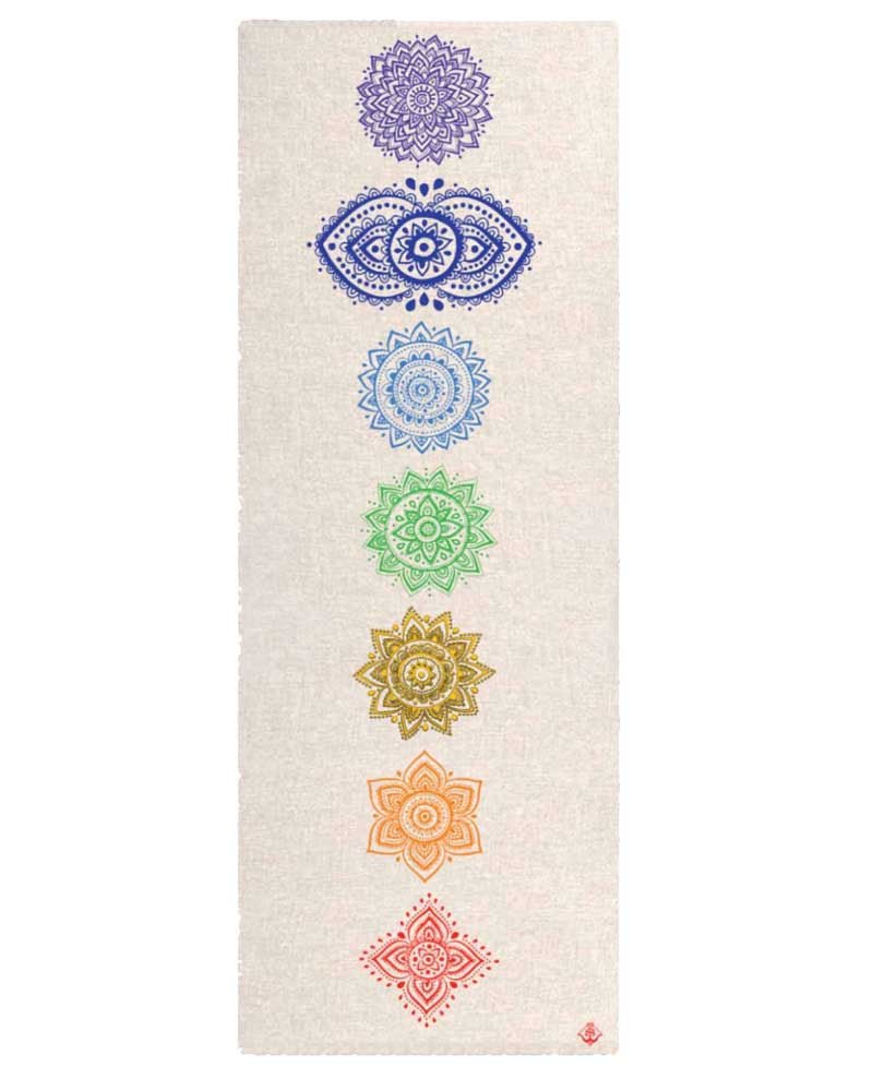 Premium Chakra Hemp Yoga Mat - 3MM Thick Non-Slip Eco-Friendly Exercise Mat for Yoga, Pilates & Meditation - Ideal for Home, Studio & Outdoor Use