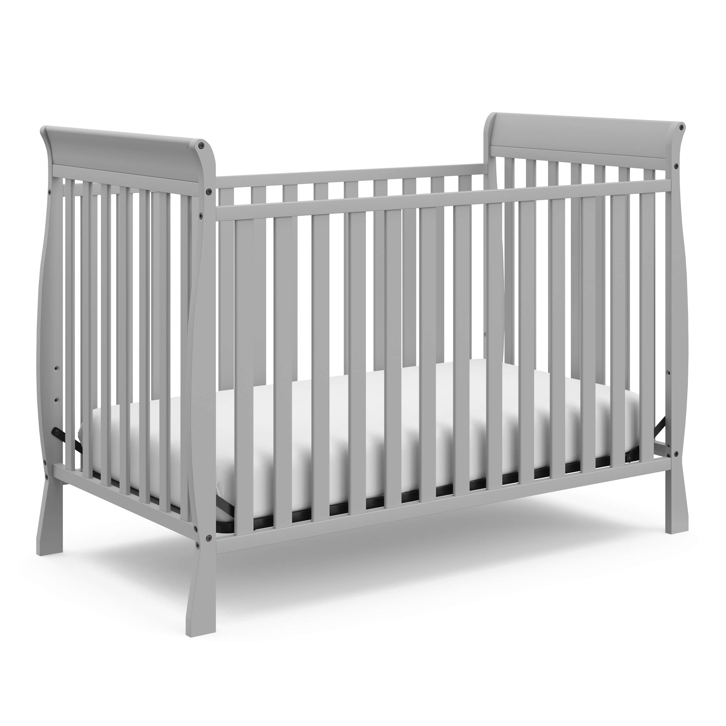 Storkcraft Maxwell Convertible Crib - GREENGUARD Gold Certified, Converts to Toddler Bed & Daybed, Fits Standard Full-Size Mattress, Classic Sleigh Design (Pebble Gray) | Nursery Essential for Baby & Toddler Rooms, Perfect for Modern & Traditional Home Decor