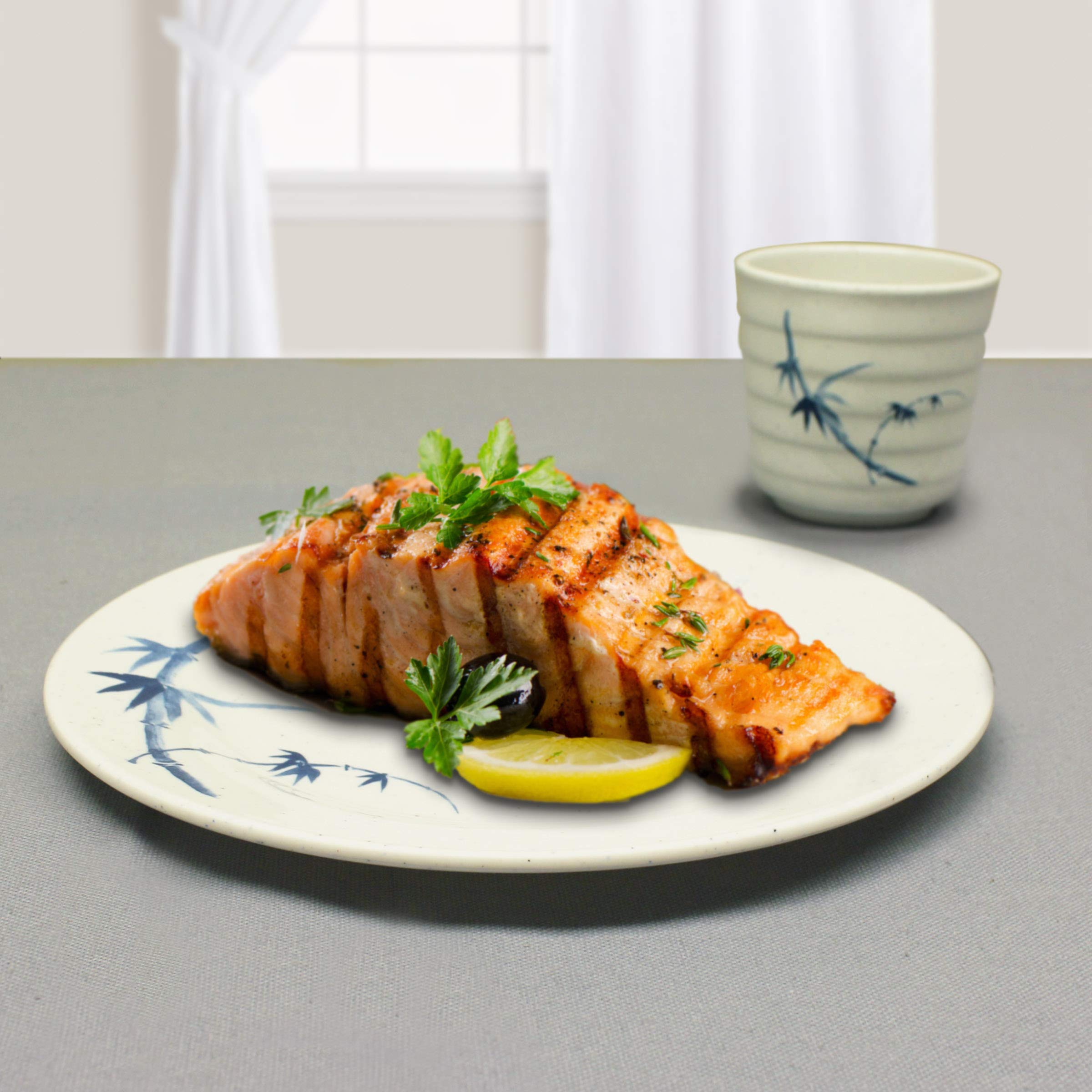 Thunder Group Blue Bamboo Melamine Dinnerware Set - 9 1/8