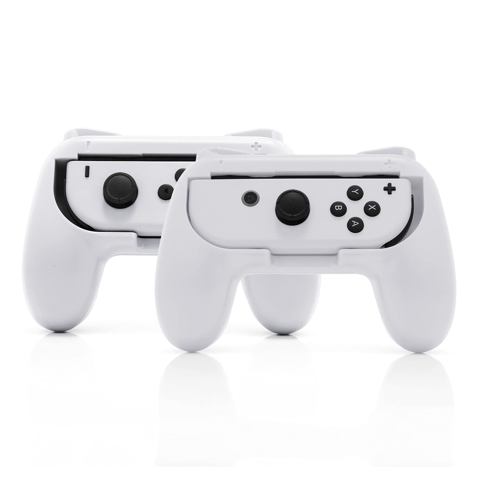 Premium Switch OLED Joycon Grips & Controller Accessories Kit - White (2 Pack) for Enhanced Gaming Comfort - Perfect for Nintendo Switch OLED Handheld & TV Mode Gaming