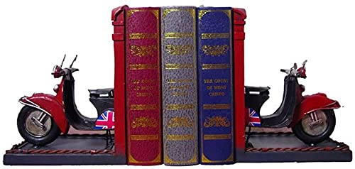Motorcycle Model Bookends - British Style London Phone Booth Book Stand for Study Room Decor, Kids Gift | Perfect for Organizing Books, Home Office & Classroom Decorations
