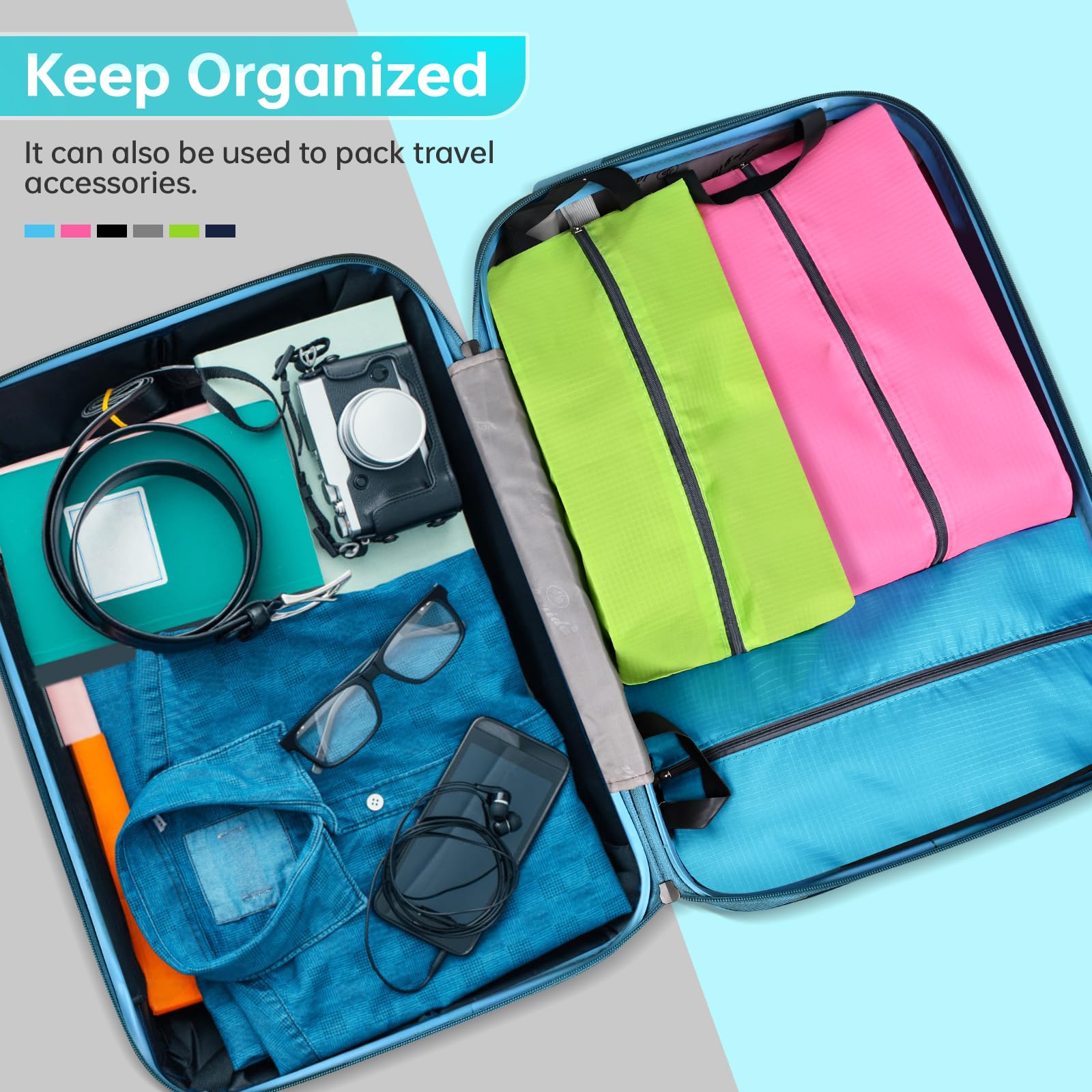 Waterproof & Dustproof Travel Shoe Bags for Suitcase - 3 Sizes Packing Organizers for Men & Women | Perfect for Air Travel, Gym Shoes Storage & Suitcase Organization