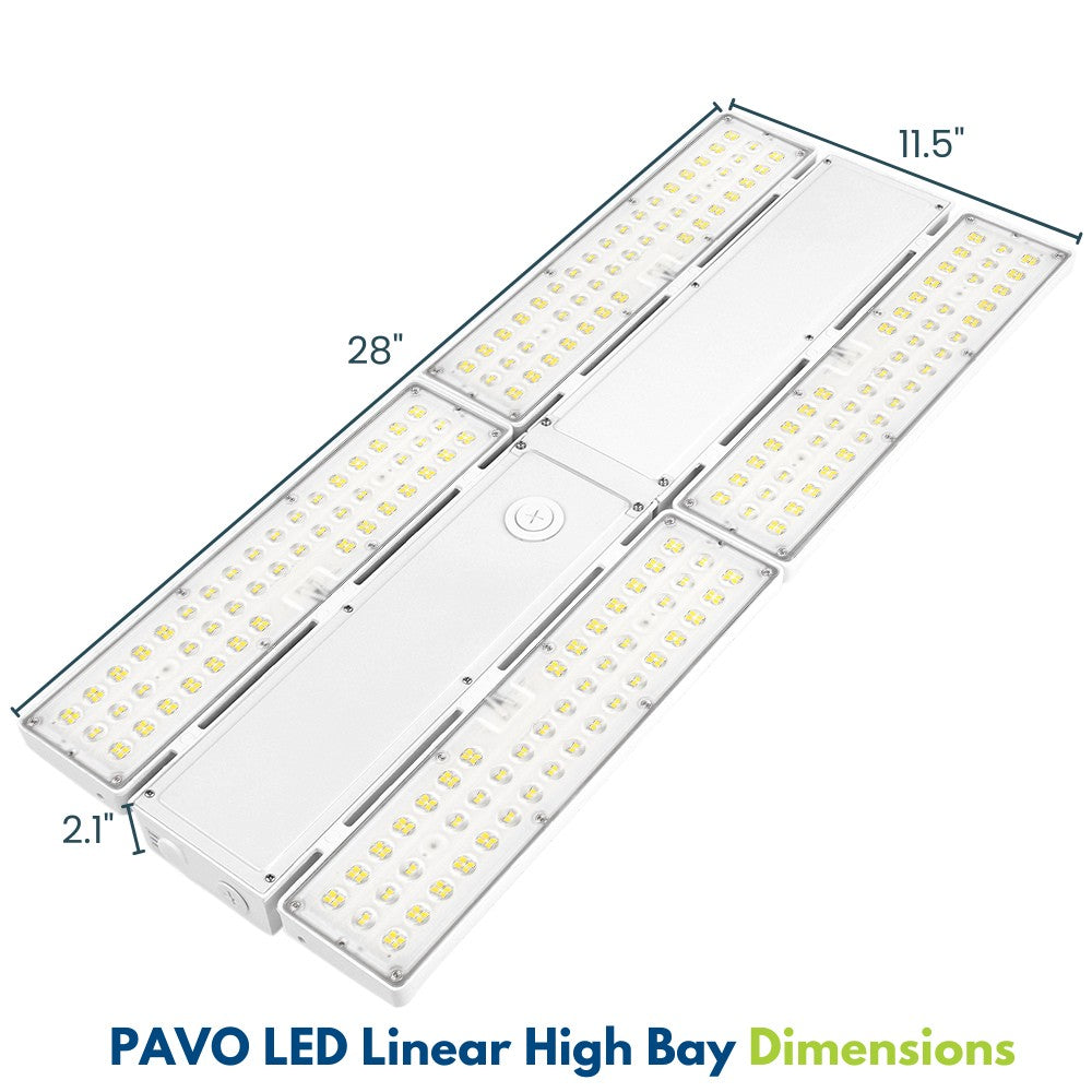 PAVO V LED High Bay Light 420W/360W/310W Selectable - 63,800 Lumens - 120-277V - 5000K Daylight White - Equivalent to 1000W Metal Halide - Ideal for Warehouses, Factories & Commercial Spaces