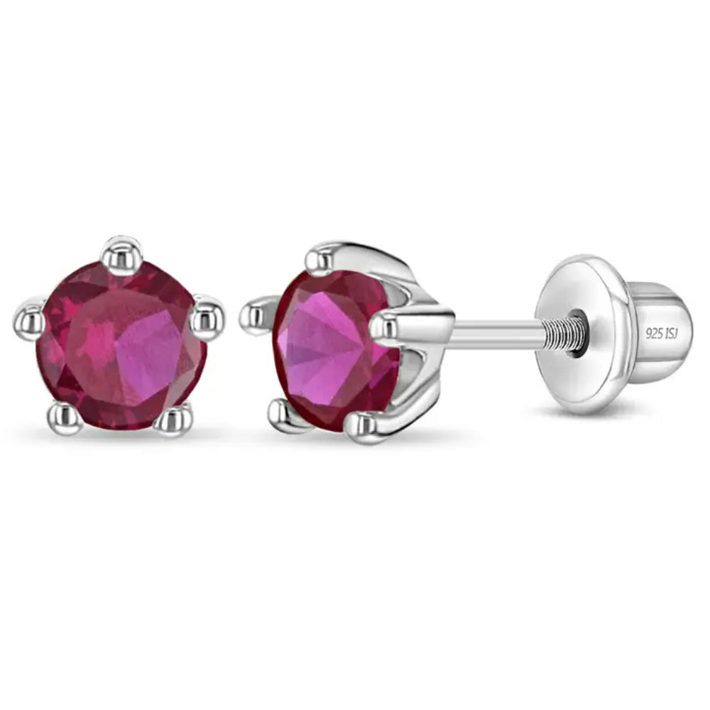 Kids' Classic CZ Birthstone Stud Earrings - Perfect for Birthdays, Gifts & Special Occasions