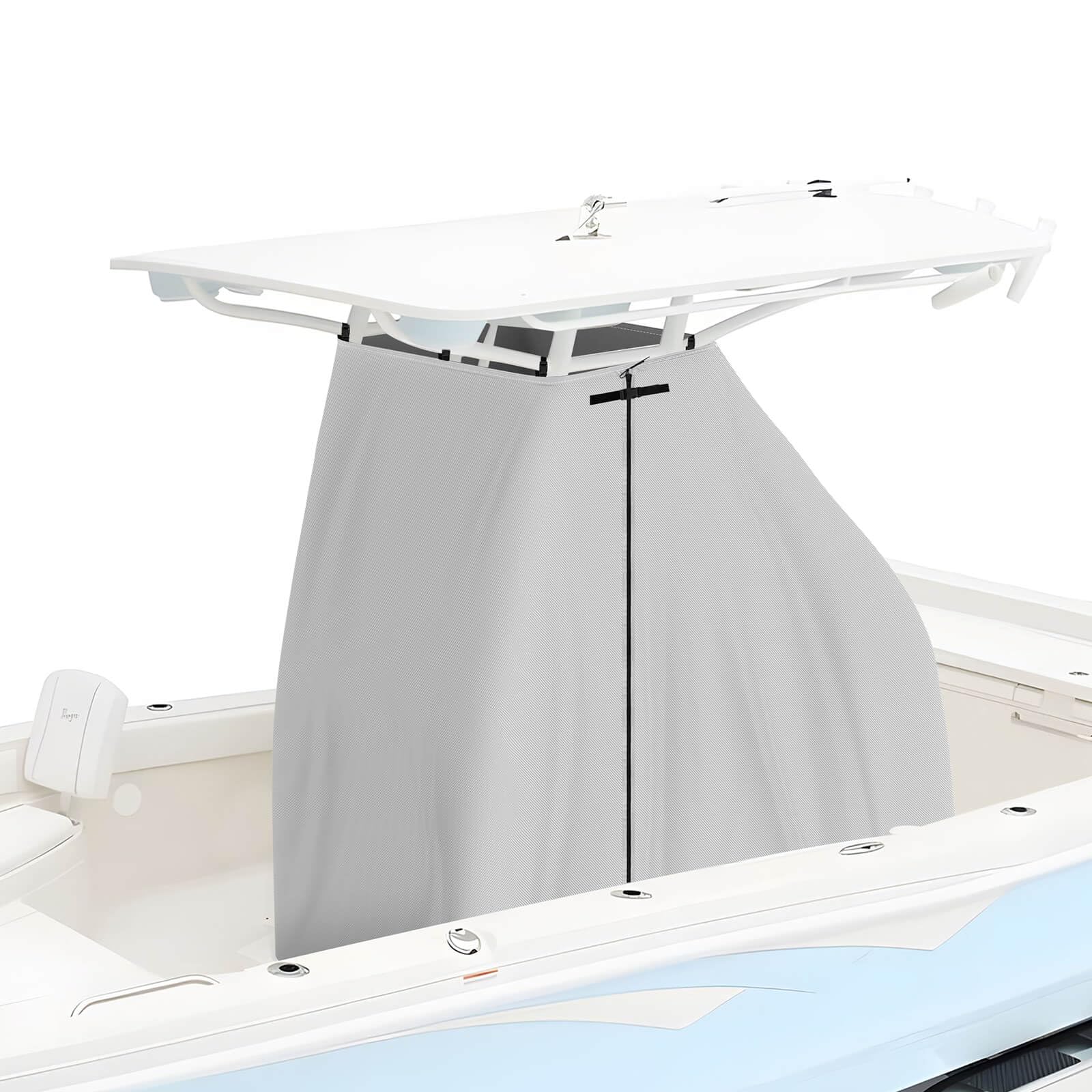 **600D Heavy Duty Waterproof T-Top Boat Cover - Tear-Resistant Polyester Center Console Cover for Boats - Perfect for Marine Protection & Outdoor Storage**