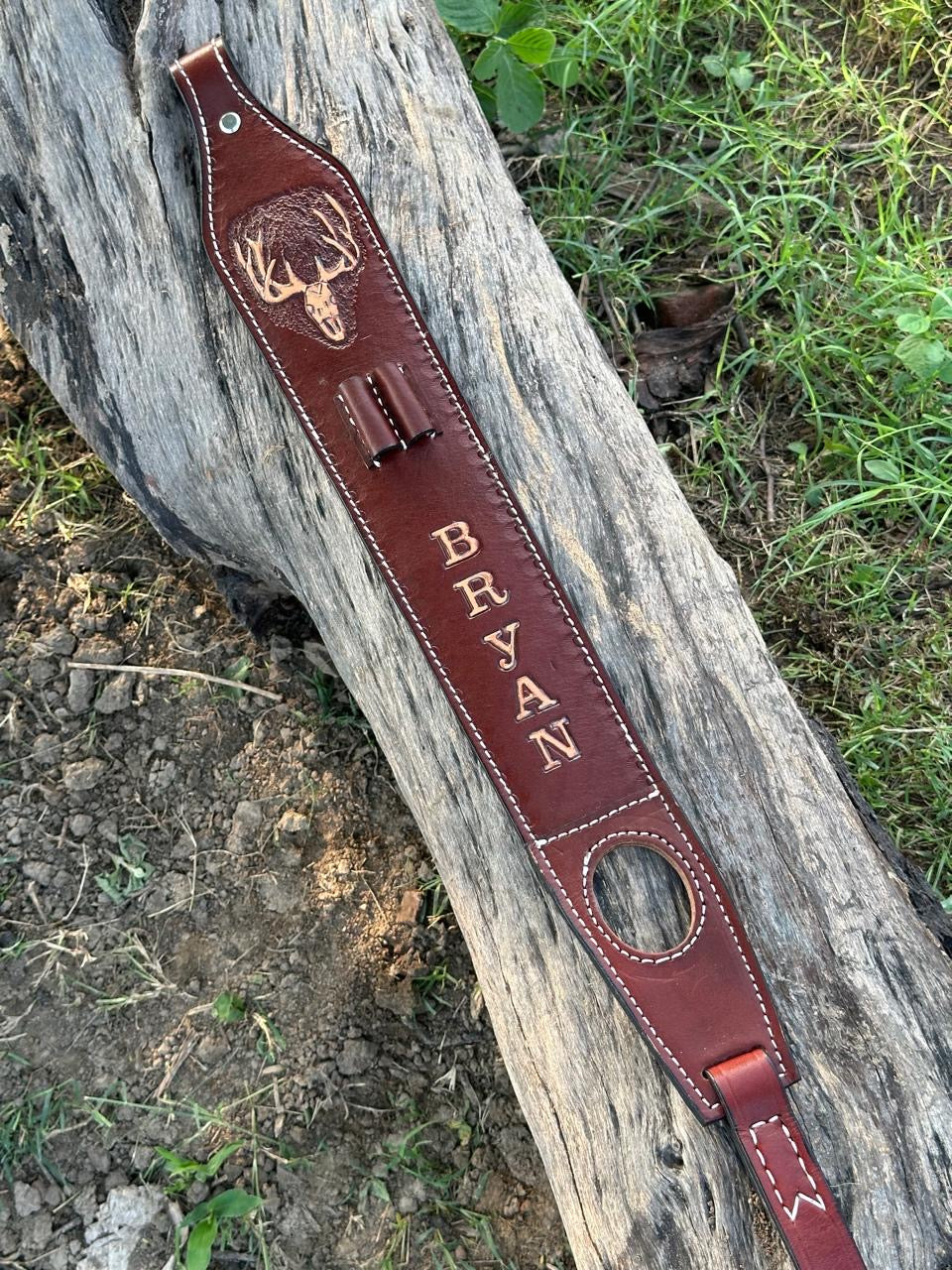 Custom Handmade Leather Rifle Sling - Personalized Engraved Gun Strap for Hunting & Shooting - Durable Adjustable Shoulder Sling for Rifles, Shotguns & Firearms - Perfect for Outdoor Adventures, Range Days & Hunting Trips