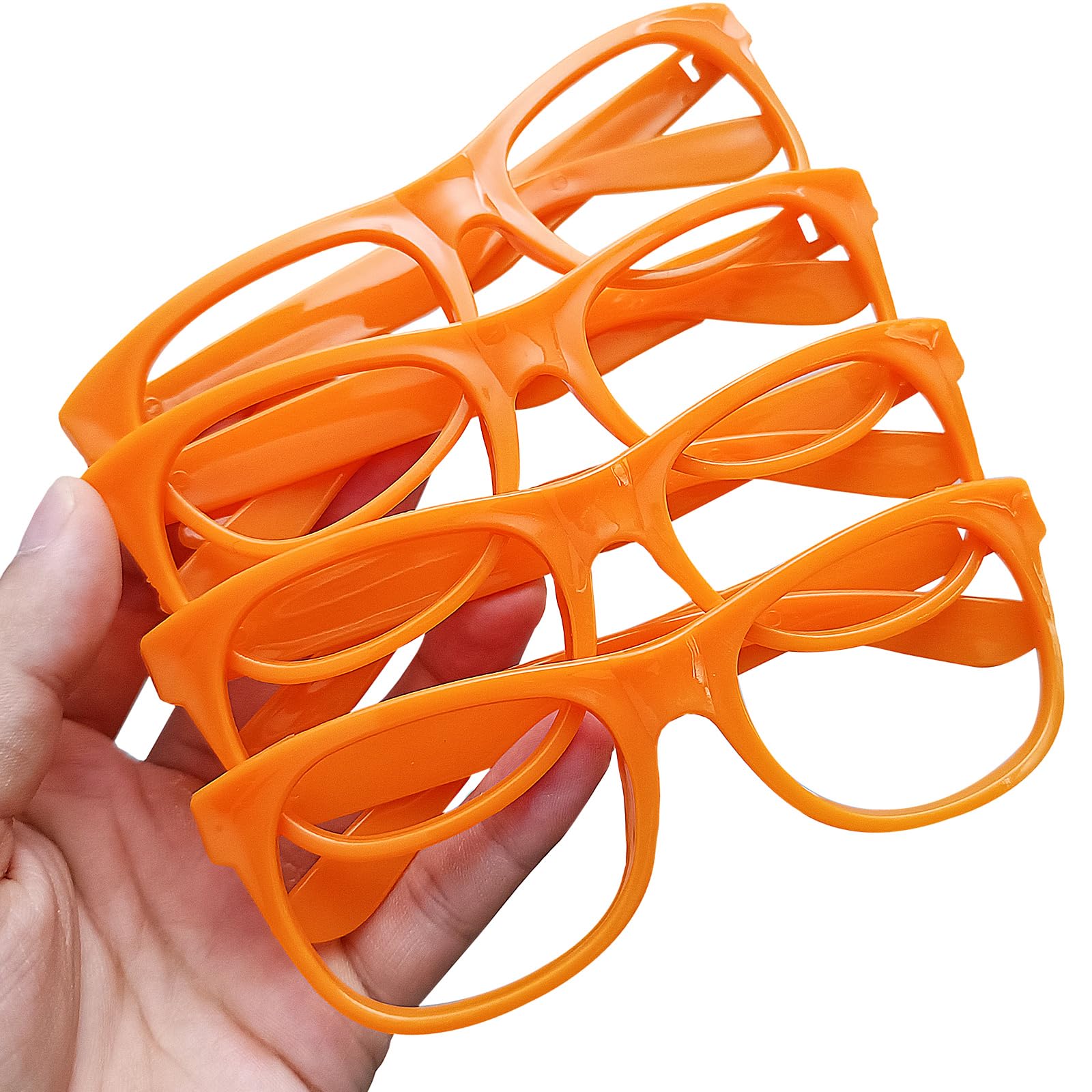12 Pack Neon Frame Costume Glasses (No Lens) - Halloween Party Favors, Birthday Decorations & Cosplay Accessories for Adults & Kids - Perfect for Themed Parties, Dress-Up & Photo Props