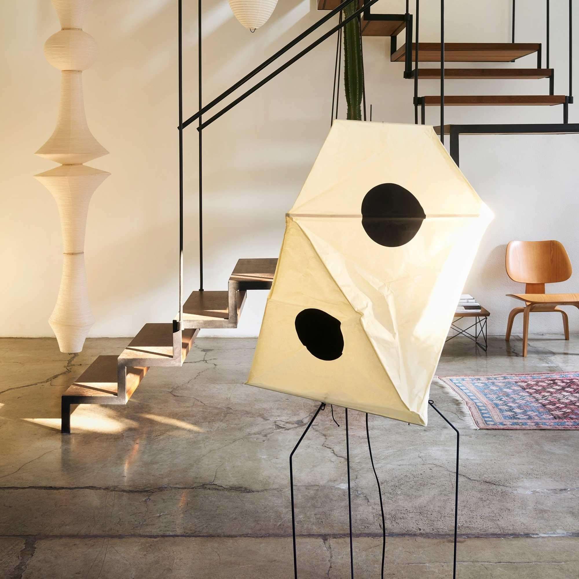 Akari UF3 Q Floor Lamp - Modern Japanese Paper Light for Living Room, Bedroom & Office - Warm Ambient Lighting for Home Decor & Relaxation