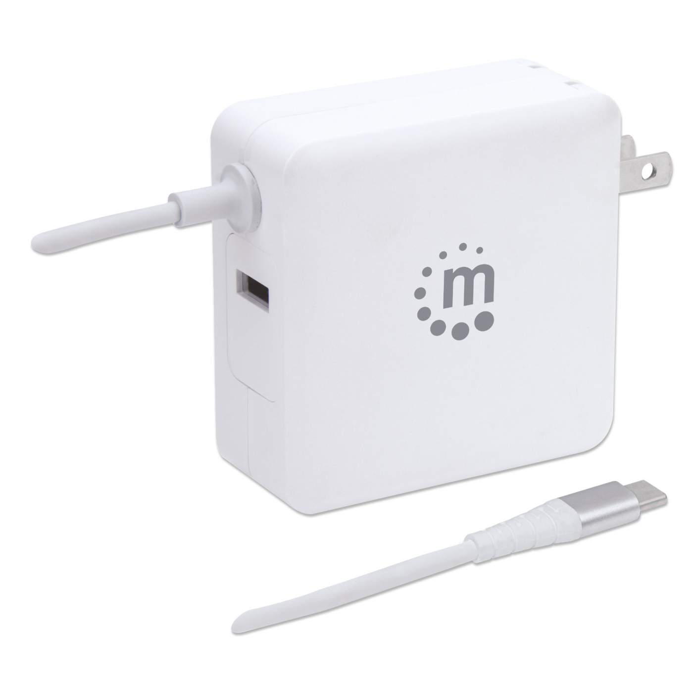 60W USB C Wall Charger with Built-in Cable - Fast Power Delivery Charger for iPhone 15, MacBook, iPad Pro & More | Home, Office, Travel Use