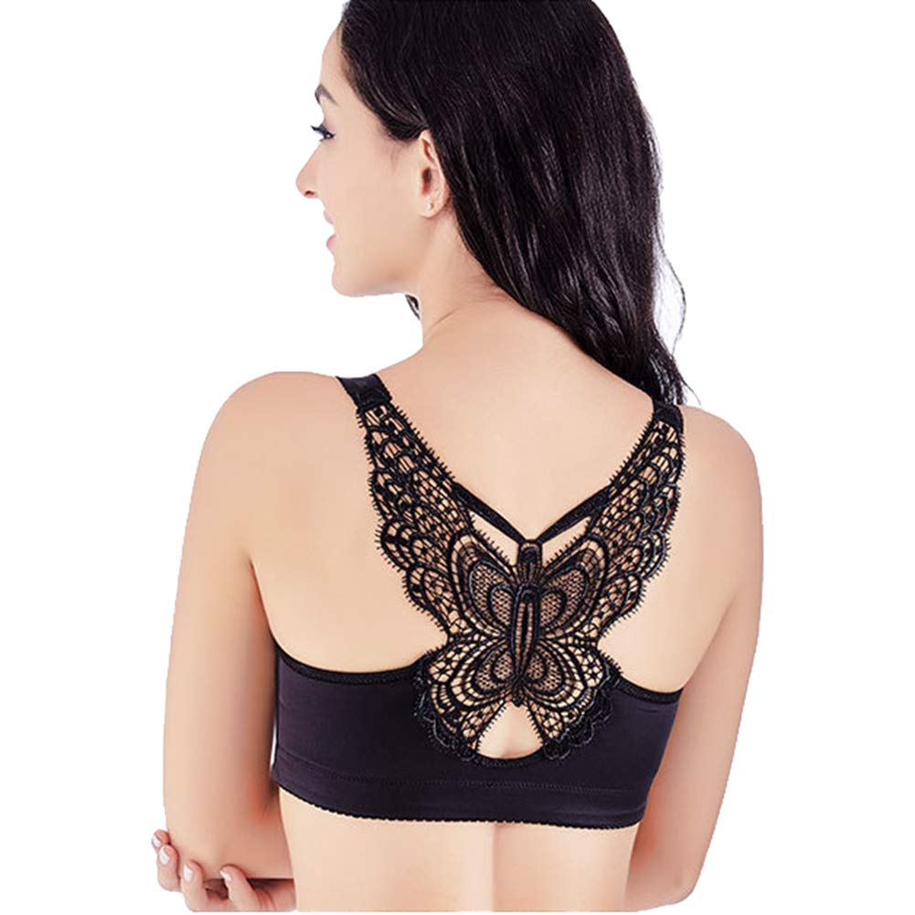 Push Up Wireless Bras for Women - Front Button Butterfly Back Design, No Underwire Comfort, Plus Size Support - Perfect for Everyday Wear, Workouts & Special Occasions