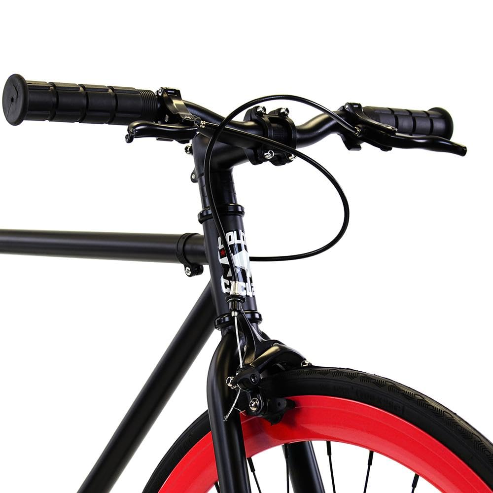Fixed Gear Single Speed Bike for Urban Commuting - Lightweight Steel Frame Bicycle with Front & Rear Brakes - Perfect for Teens & Adults (Multiple Sizes Available) - Great for City Riding, Exercise & Daily Commutes