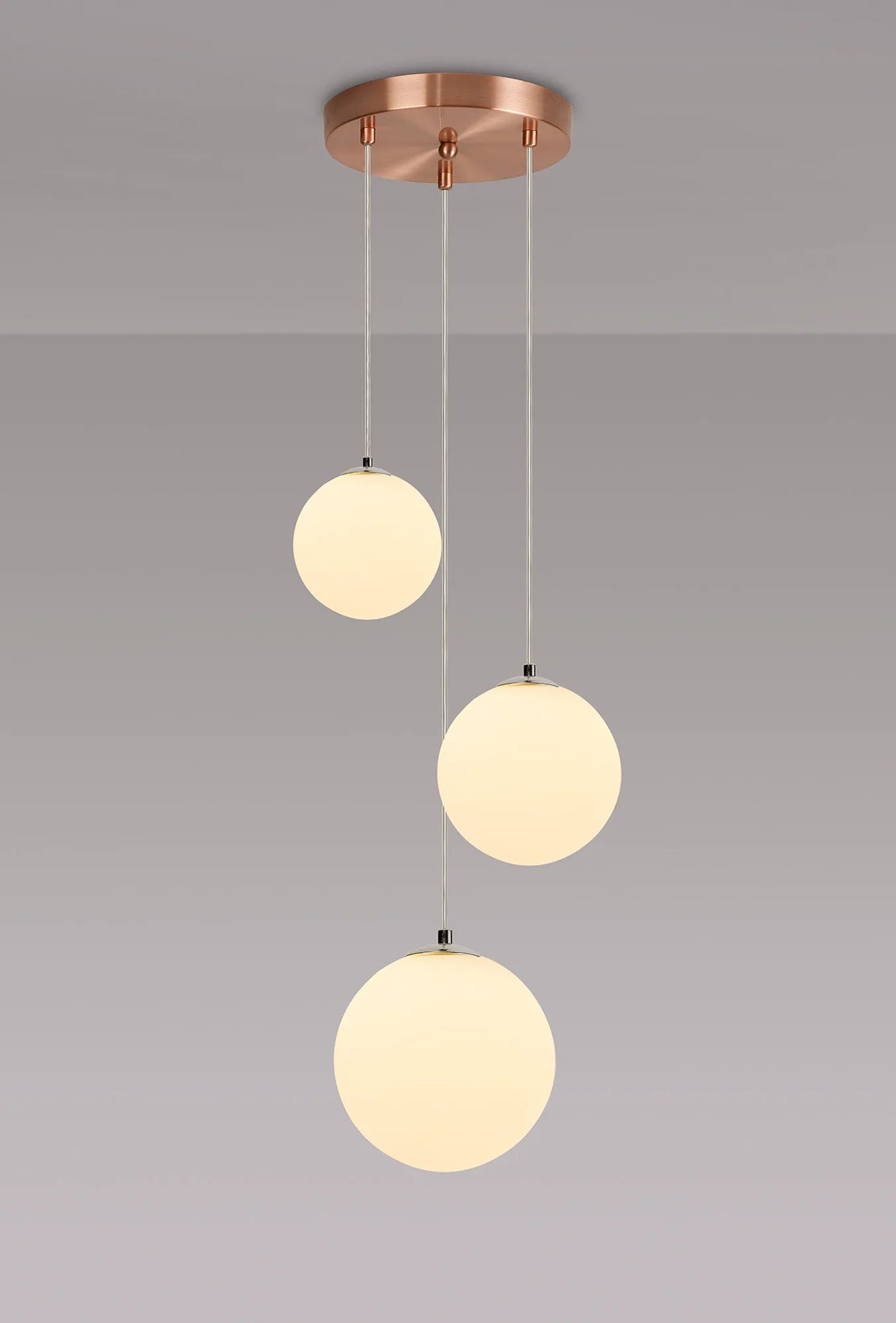 Austin 31cm Round Glass Pendant Light Fixture with 3 G9 Bulb Sockets - Perfect for Kitchen Island, Dining Room, and Modern Home Lighting
