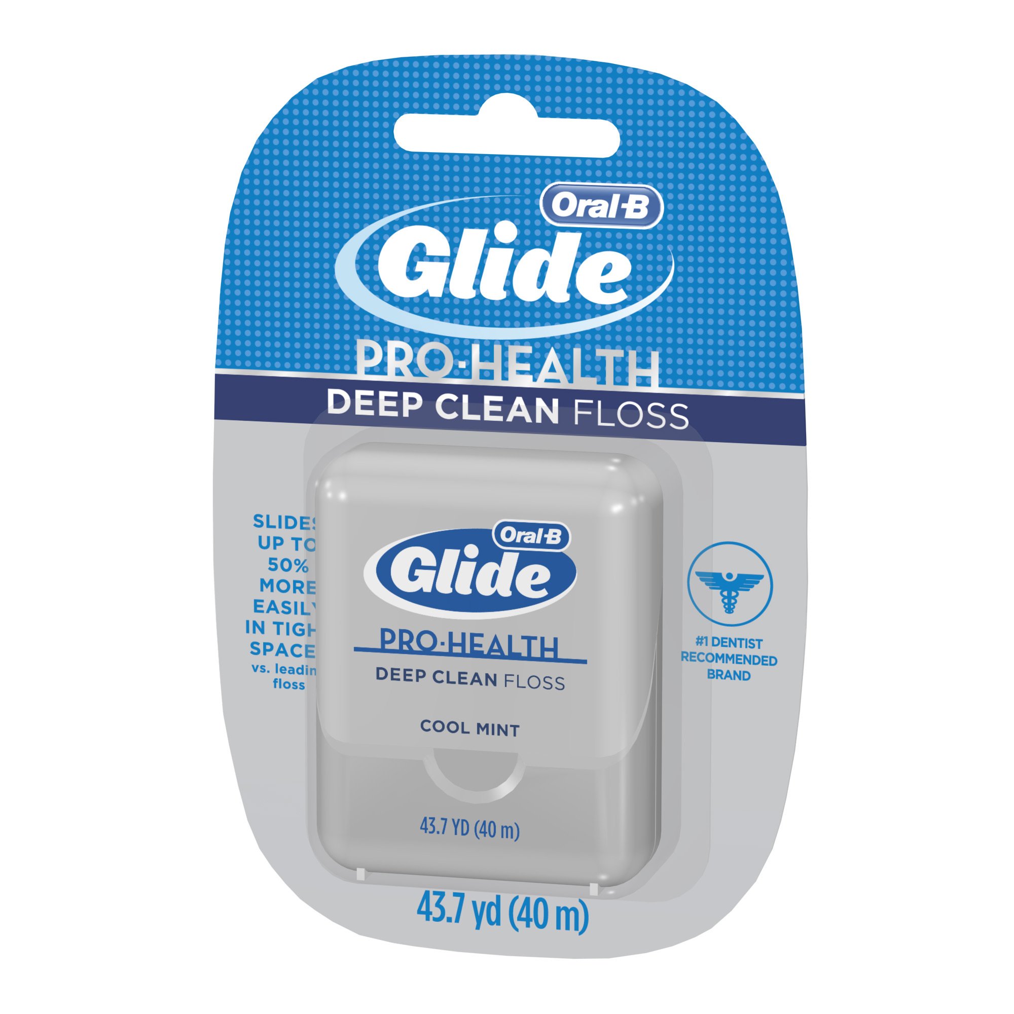 Oral-B Glide Pro-Health Deep Clean Dental Floss - Cool Mint Flavor, 40 Meters (Pack of 6) | Waxed Floss for Strong Teeth & Healthy Gums | Perfect for Travel, Home & Office Use