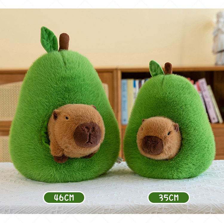 Cute Avocado Capybara Plush Toy - Soft Stuffed Animal Pillow for Kids & Adults | Perfect for Cuddling, Home Decor, and Gifts